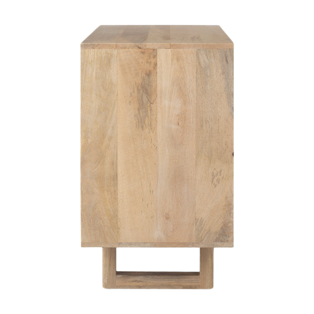 Farmhouse Wood & Metal 2-Door Accent Cabinet with Shelf for Dining Room