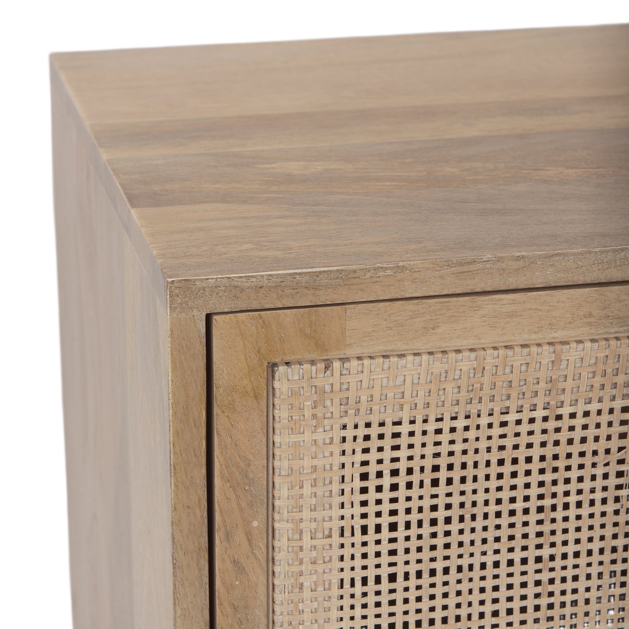 Farmhouse Wood & Metal 2-Door Accent Cabinet with Shelf for Dining Room