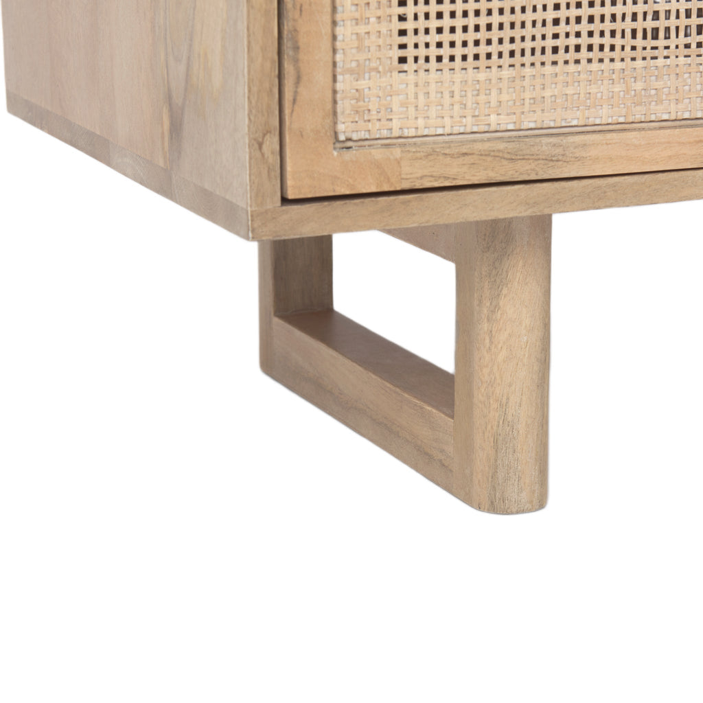 Farmhouse Wood & Metal 2-Door Accent Cabinet with Shelf for Dining Room