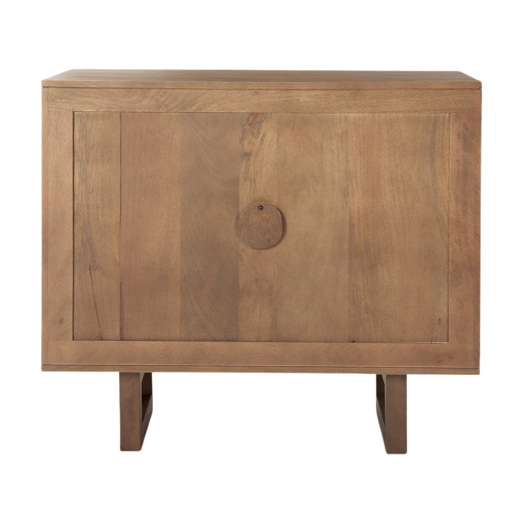 Farmhouse Wood & Metal 2-Door Accent Cabinet with Shelf for Dining Room