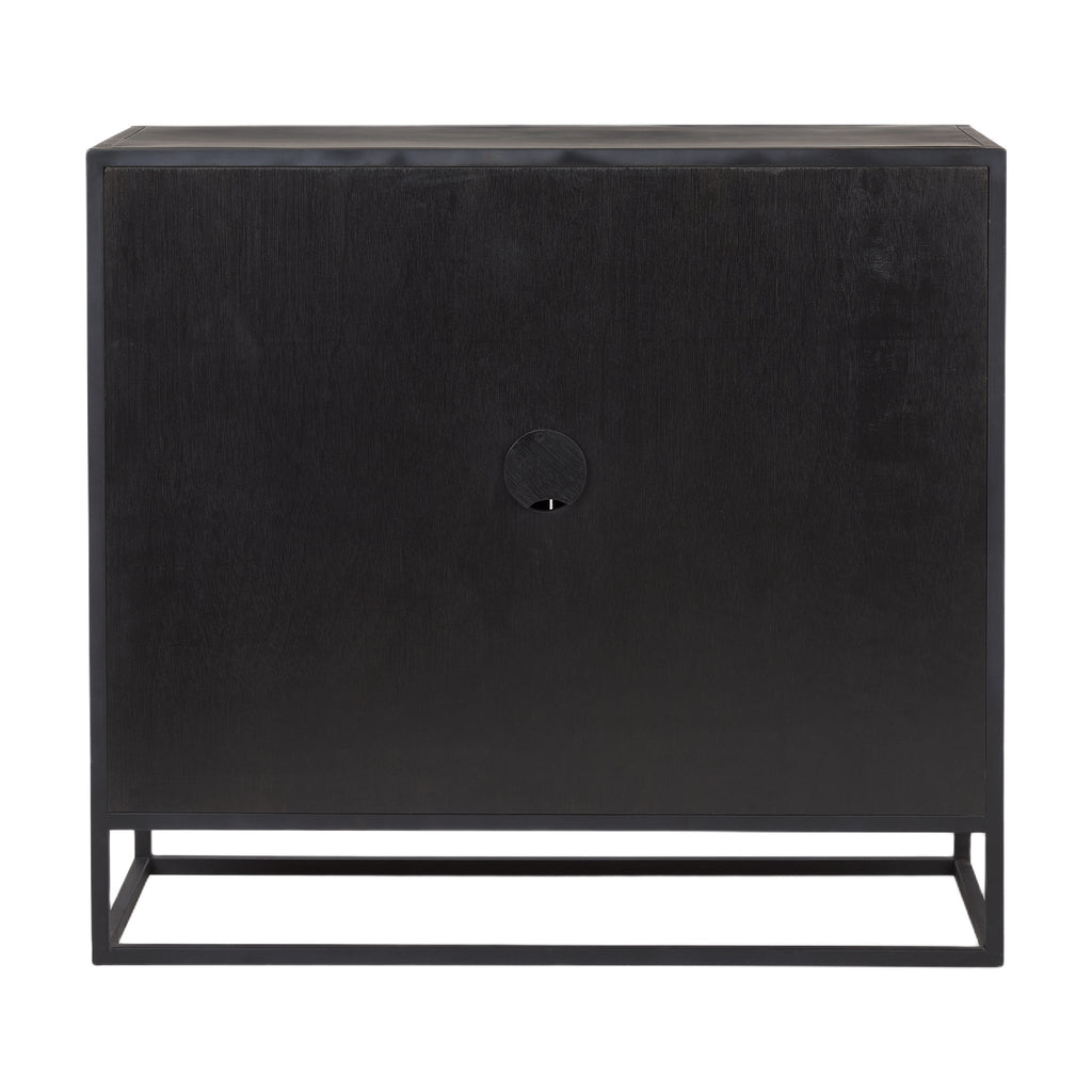Meuble d'appoint en bois et verre de style rustique avec étagère ouverte pour salon