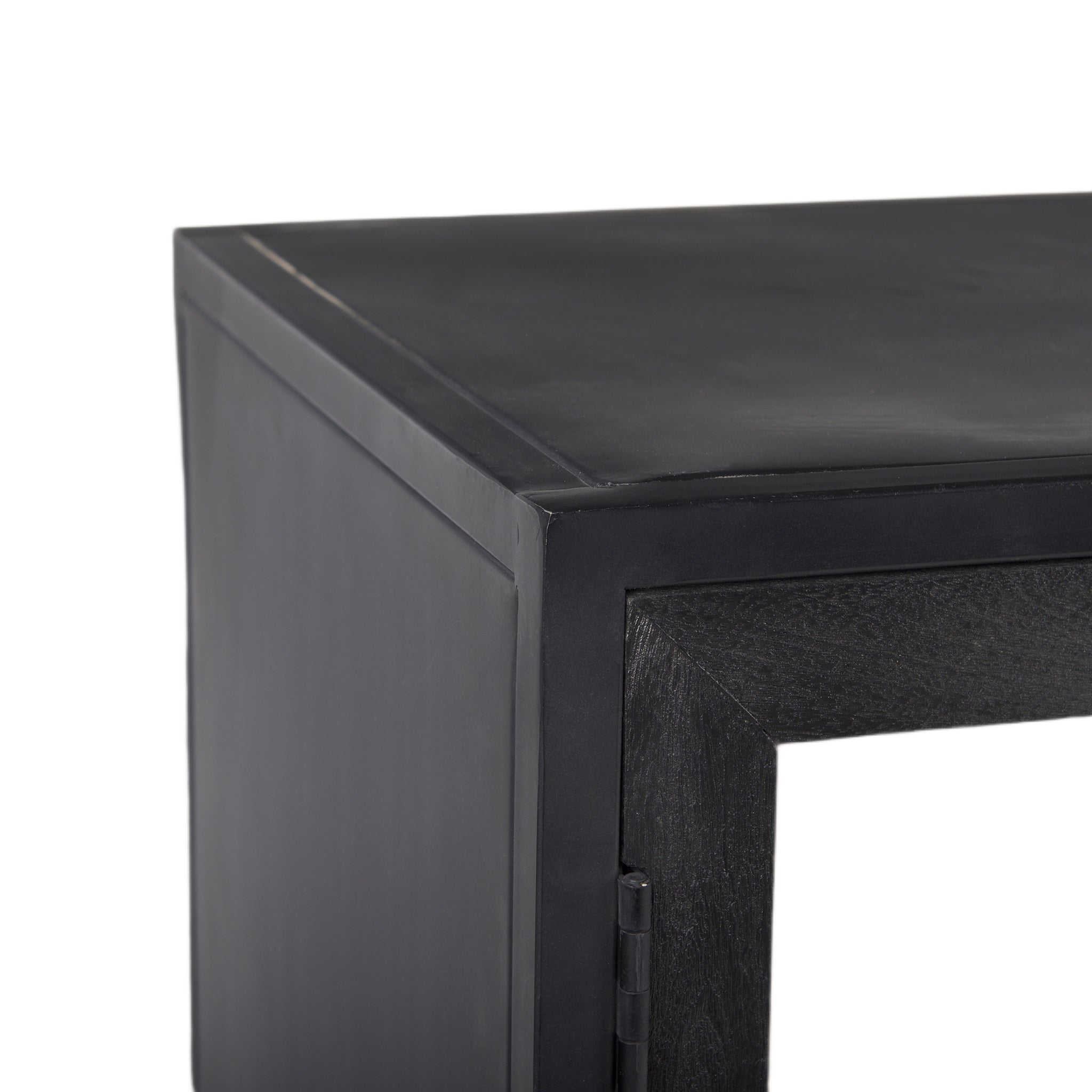 Meuble d'appoint en bois et verre de style rustique avec étagère ouverte pour salon