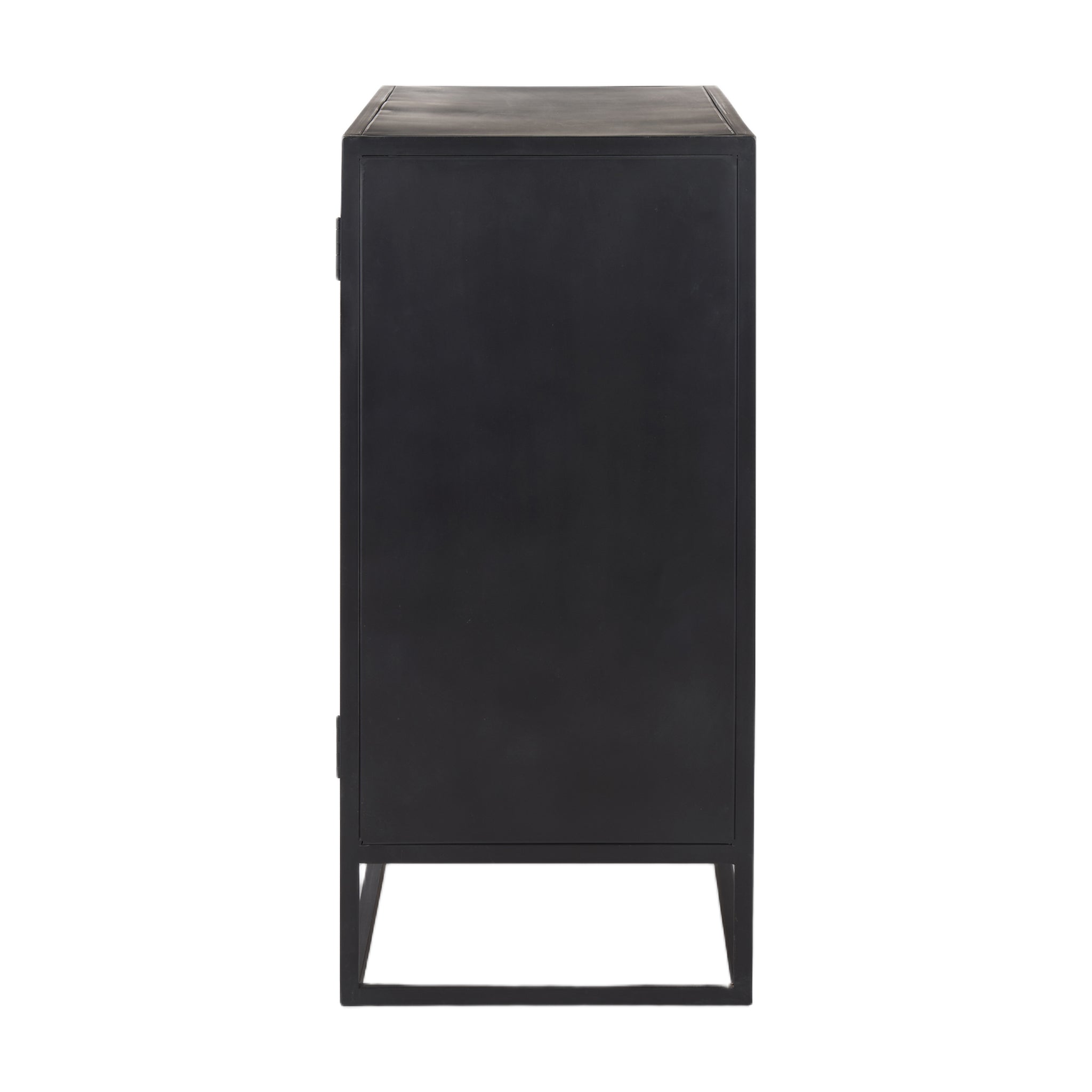 Meuble d'appoint en bois et verre de style rustique avec étagère ouverte pour salon