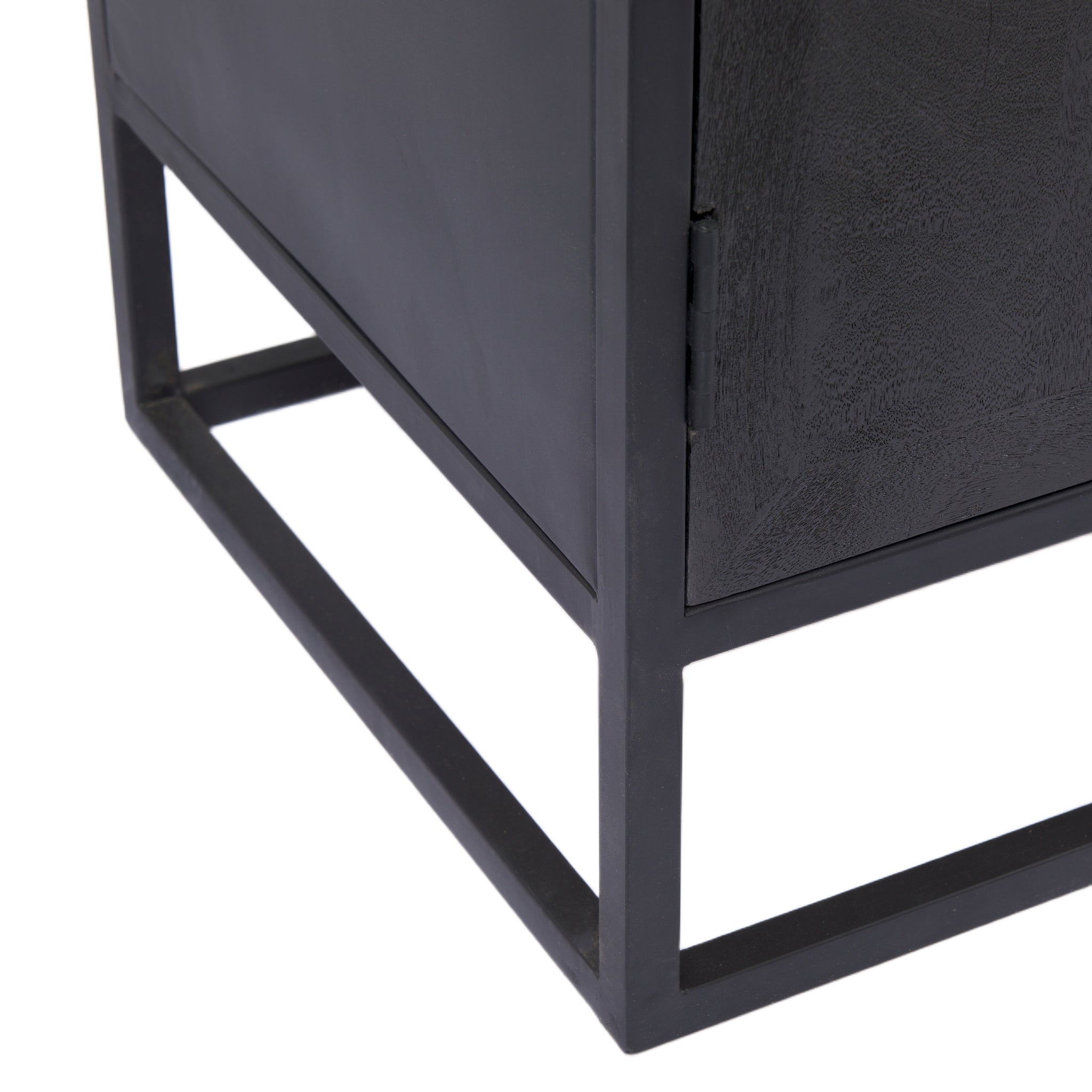 Meuble d'appoint en bois et verre de style rustique avec étagère ouverte pour salon