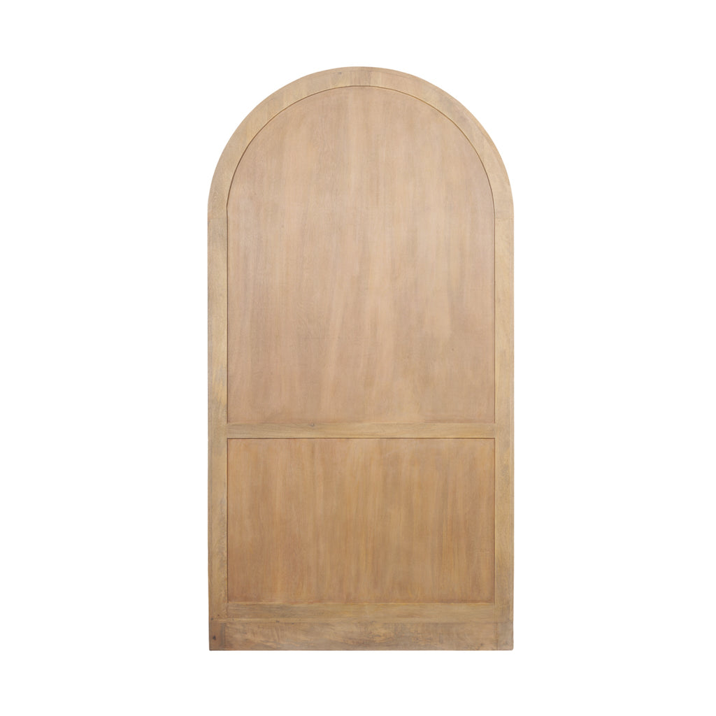 Meuble vitrine rustique en bois et verre avec tiroirs et étagère pour salon