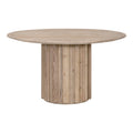 Table de salle à manger ronde moderne en bois de 54 pouces avec pied central massif