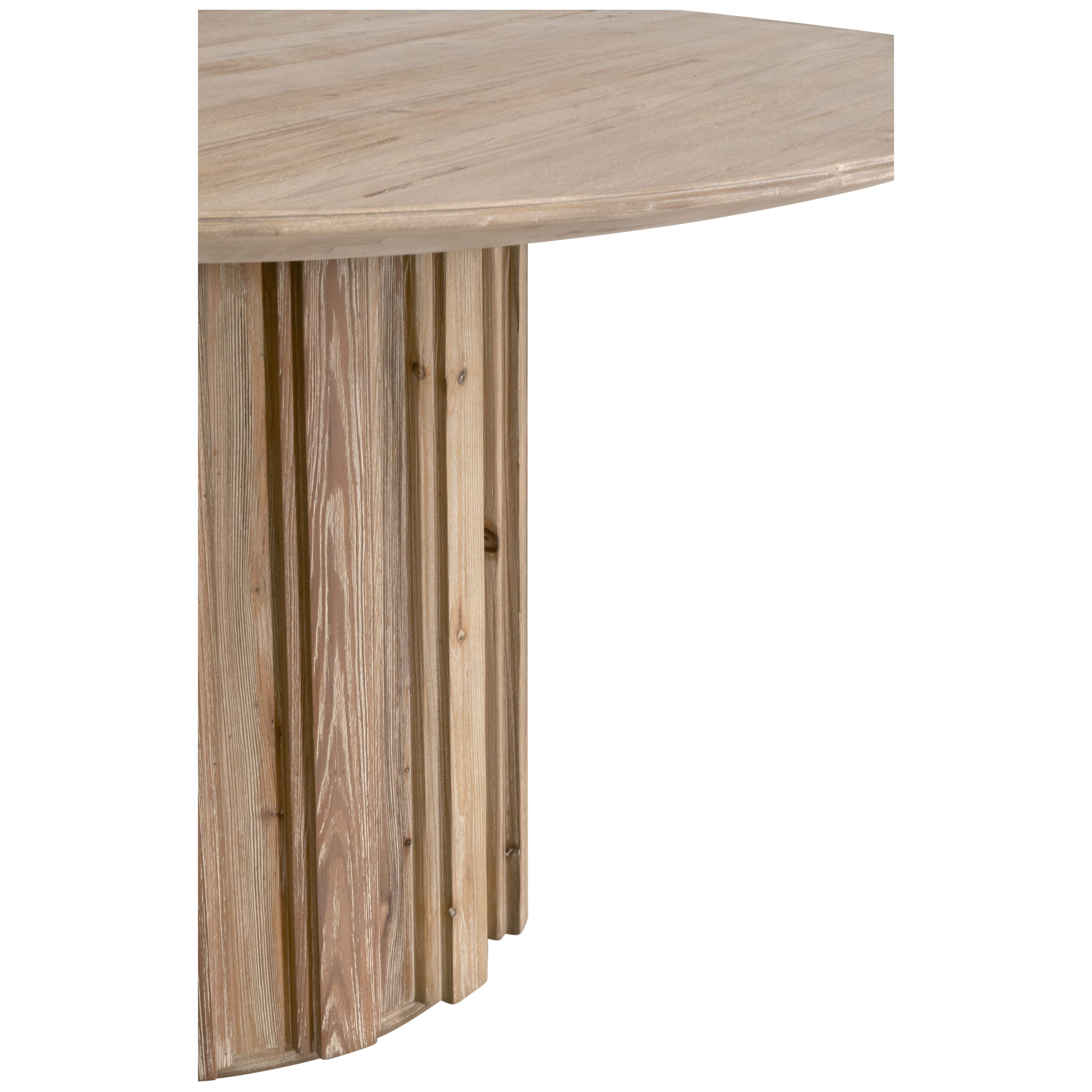 Modern Wood Round Dining Table 54" with Solid Pedestal for Dining Room