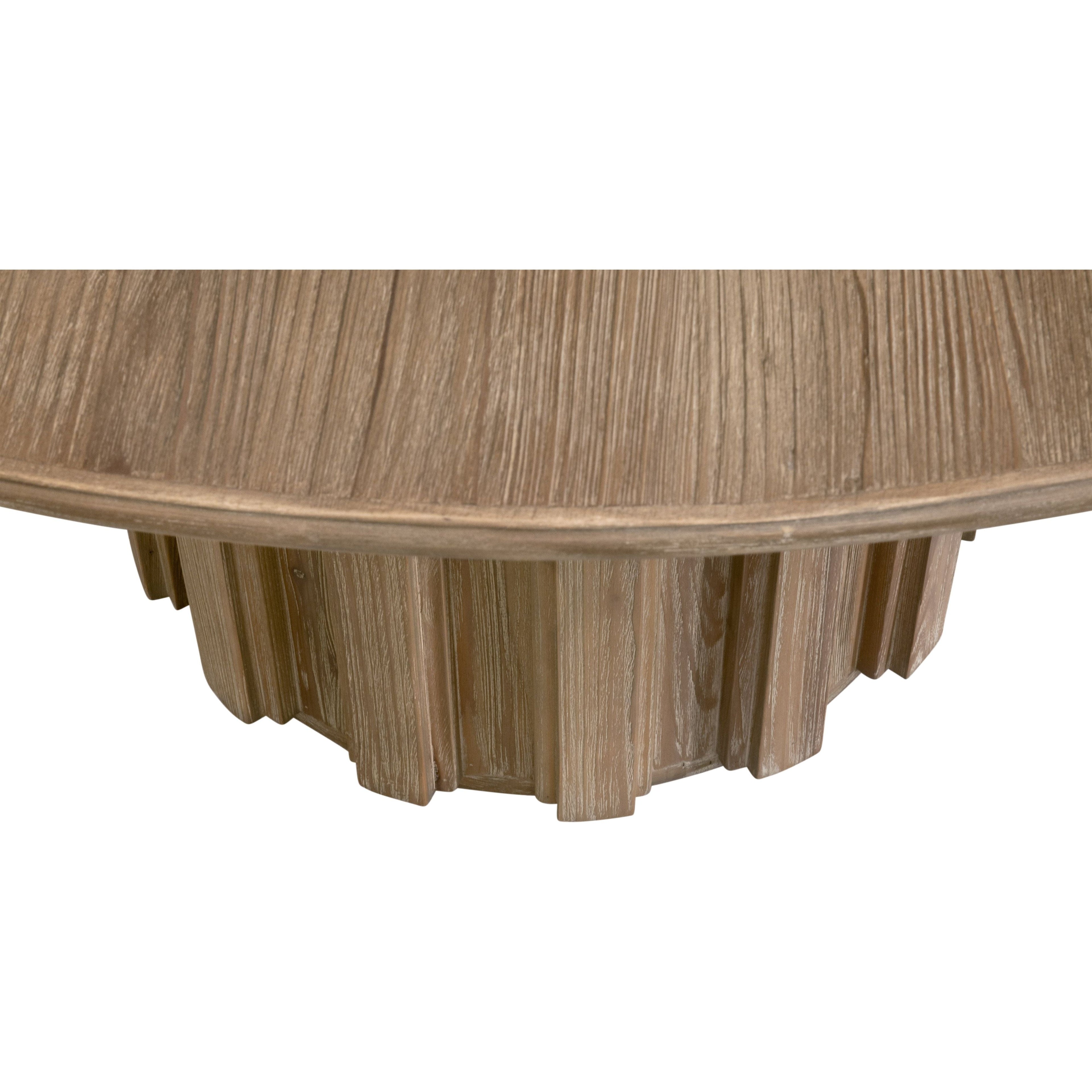 Modern Wood Round Dining Table 54" with Solid Pedestal for Dining Room