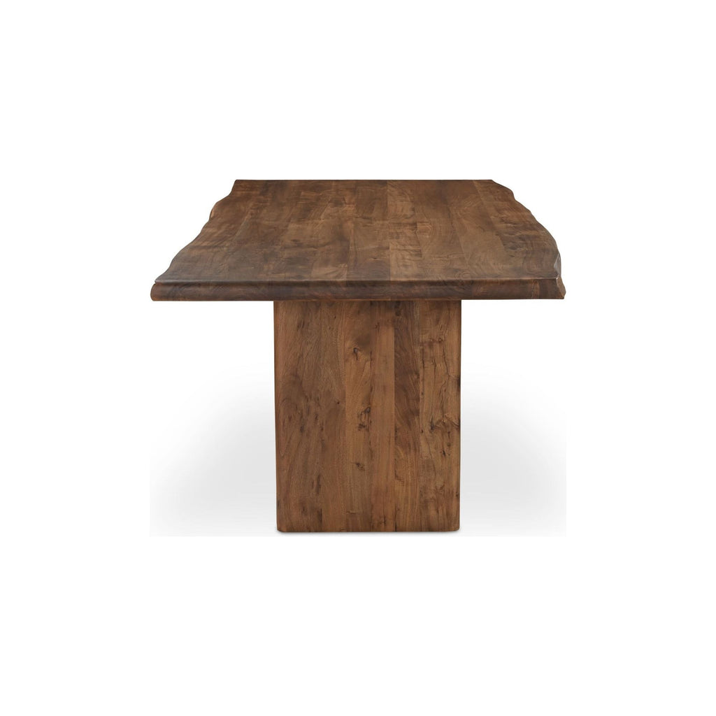 Table à manger contemporaine en bois avec piètement sculptural pour salle à manger
