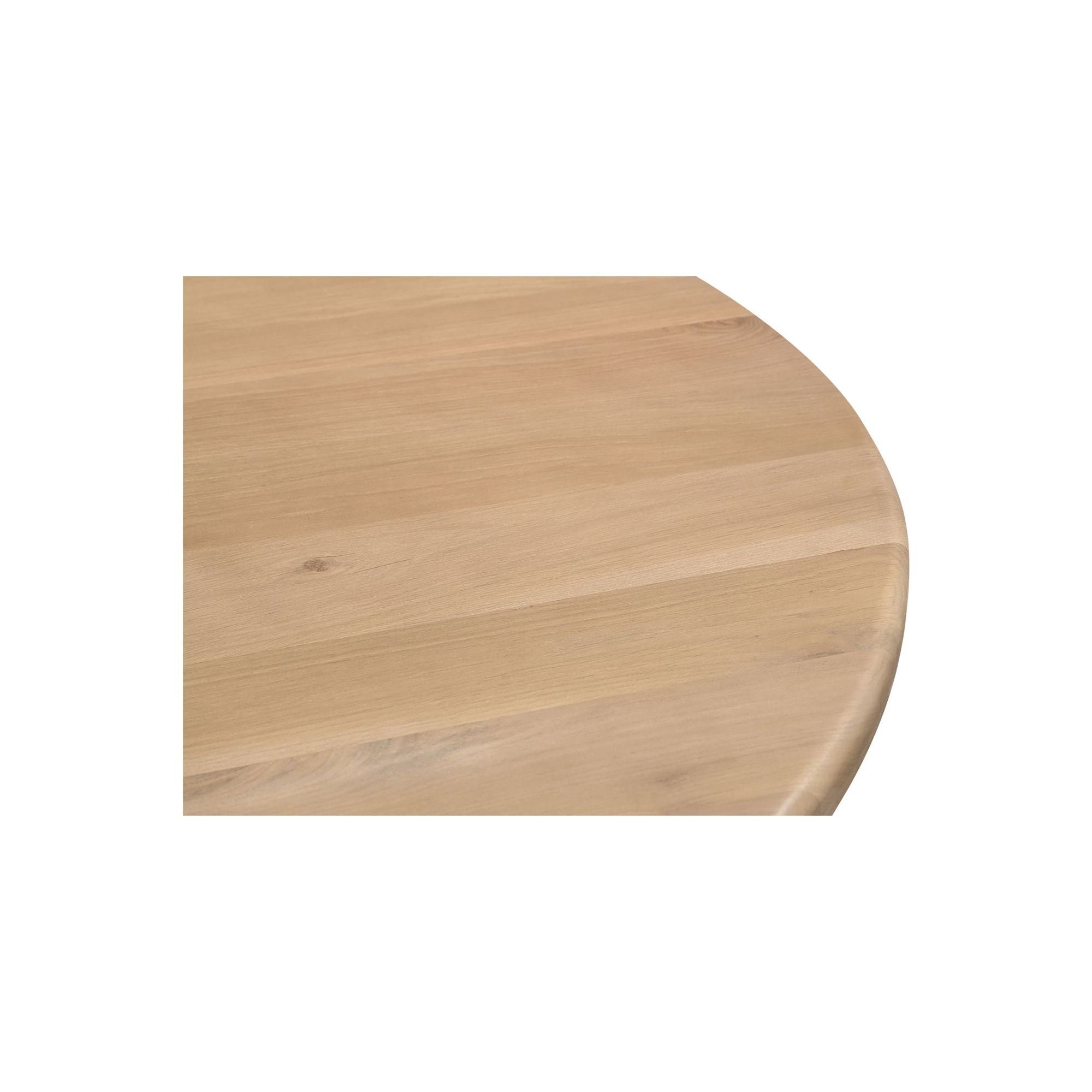 Table à manger ronde en bois de chêne scandinave avec piètement tressé pour salle à manger