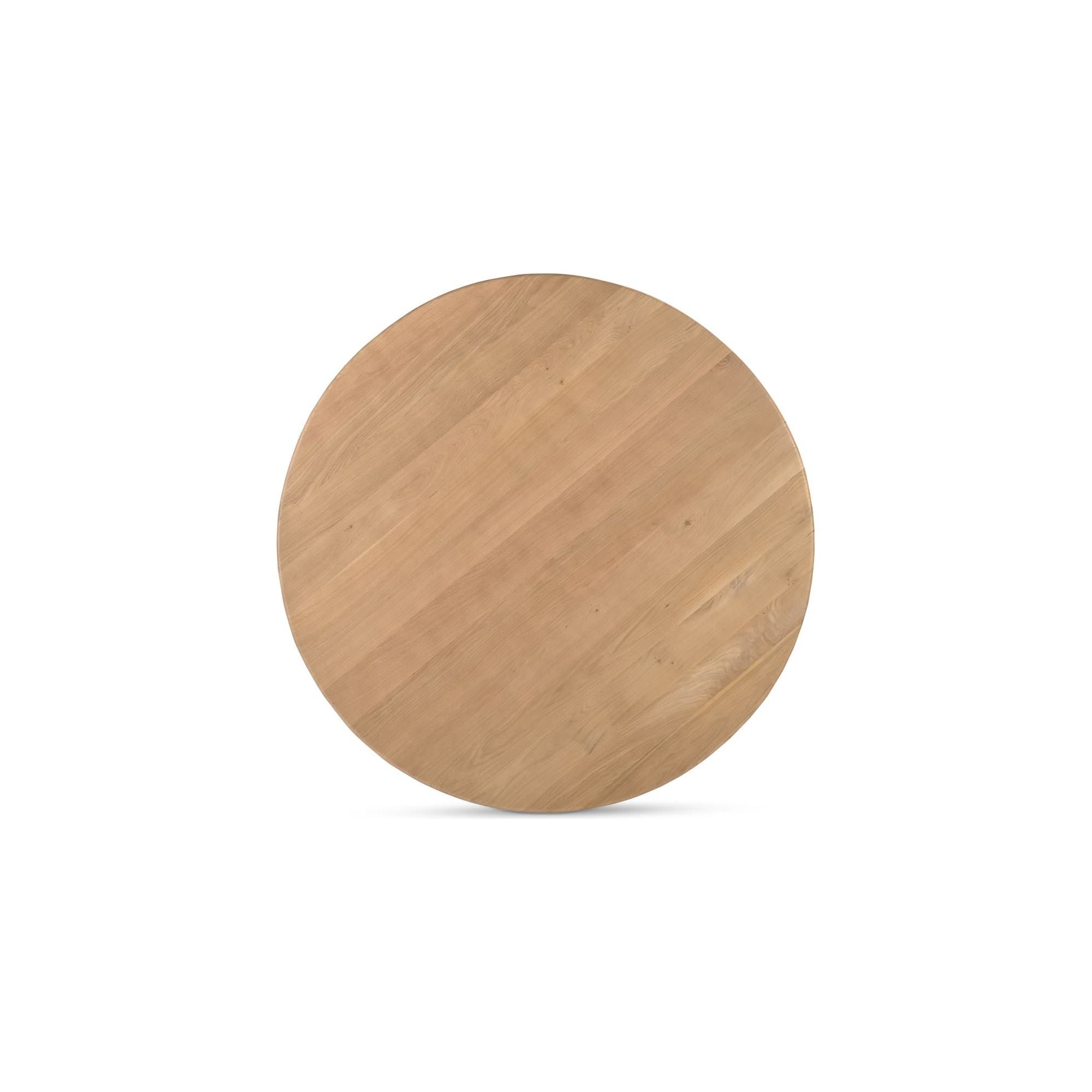 Table à manger ronde en bois de chêne scandinave avec piètement tressé pour salle à manger
