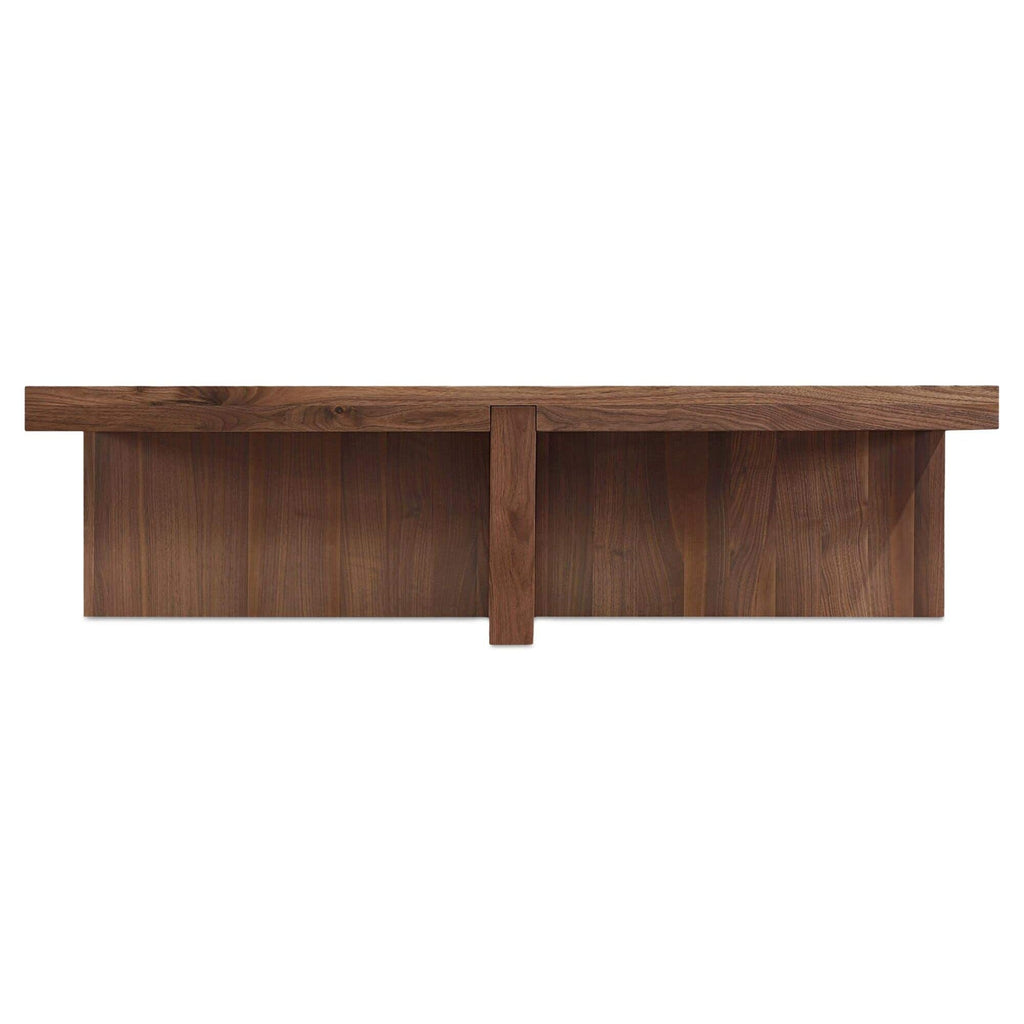 Table basse scandinave en bois massif avec cadre minimaliste pour salon