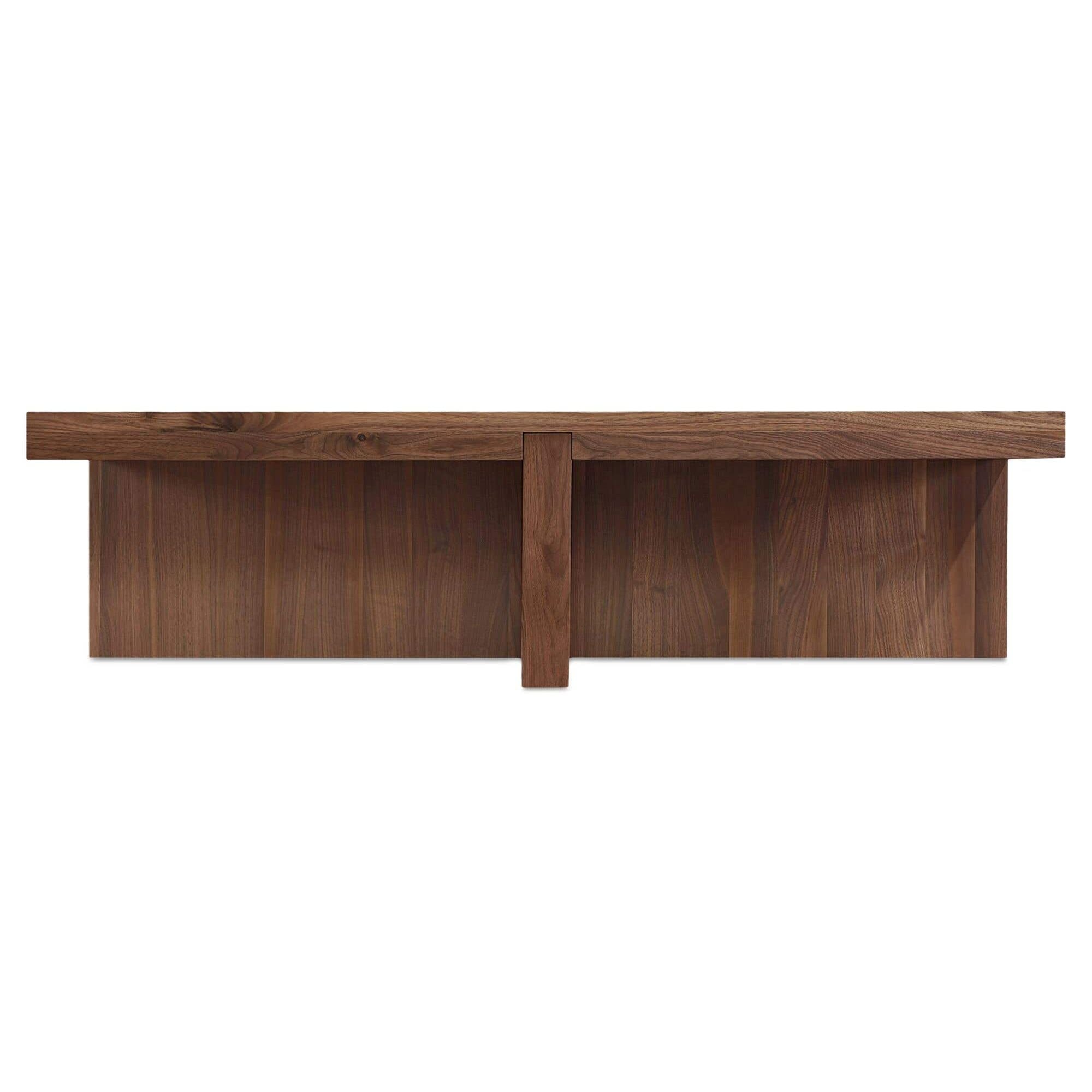 Table basse scandinave en bois massif avec cadre minimaliste pour salon