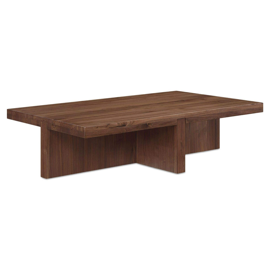 Table basse scandinave en bois massif avec cadre minimaliste pour salon