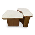 Tables basses gigognes modernes en bois et métal à 2 niveaux pour salon