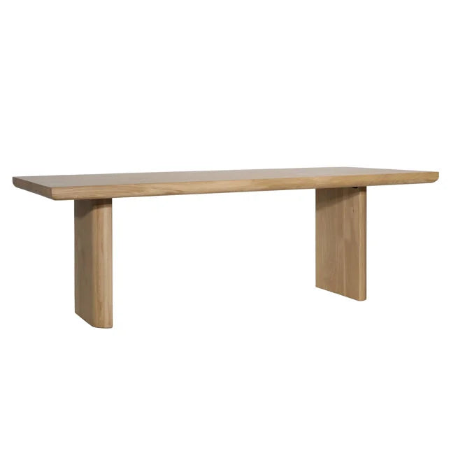 Industrial Wood & Metal Dining Table with Open Frame Base for Dining Room