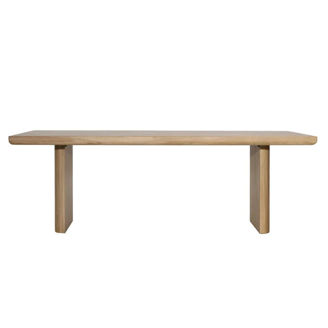 Industrial Wood & Metal Dining Table with Open Frame Base for Dining Room