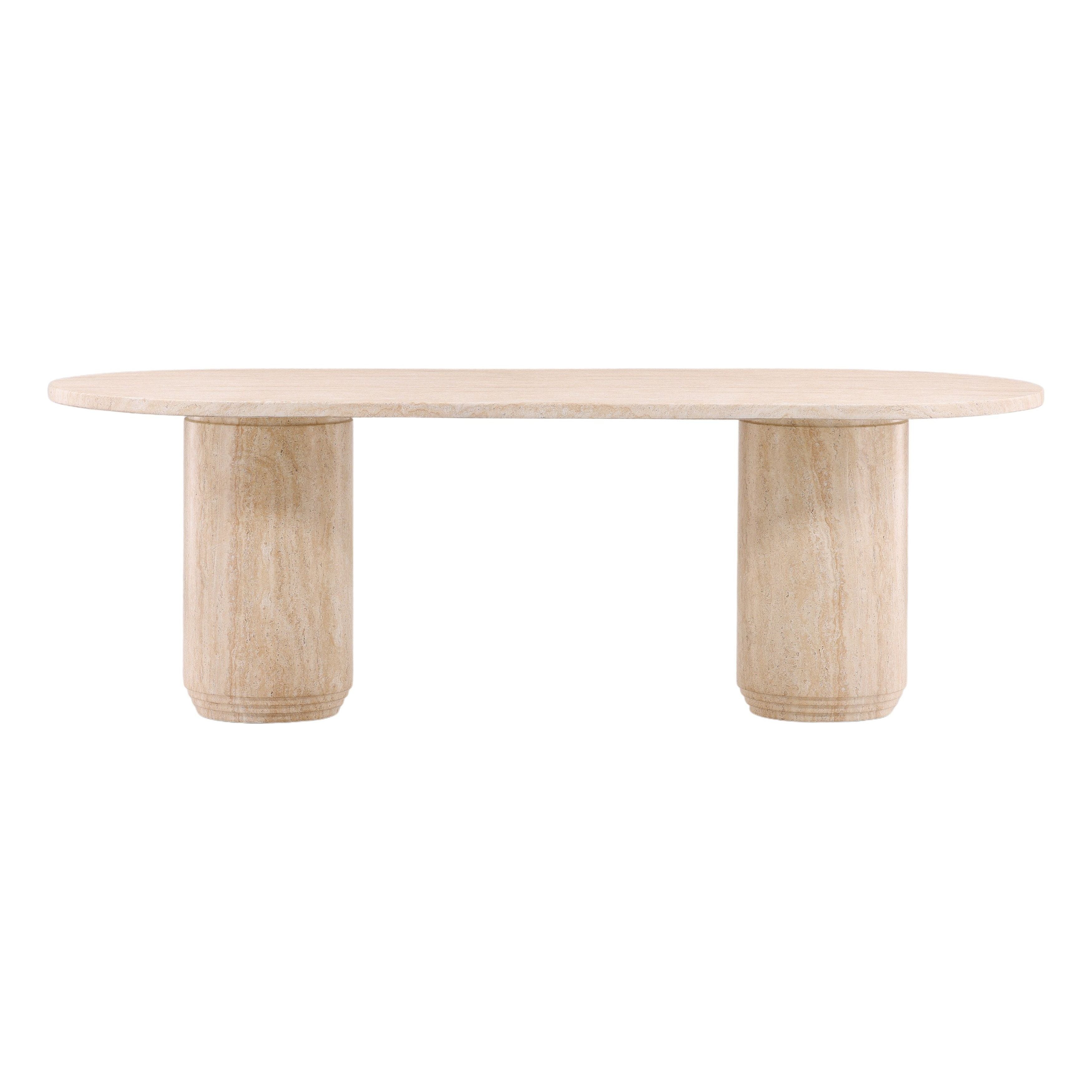 Contemporary Marble-Look & Metal Dining Table for Dining Room