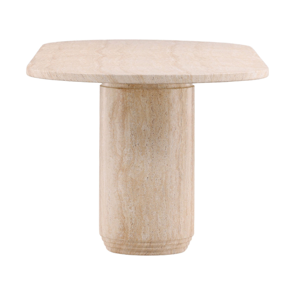 Table de salle à manger contemporaine en imitation marbre et métal