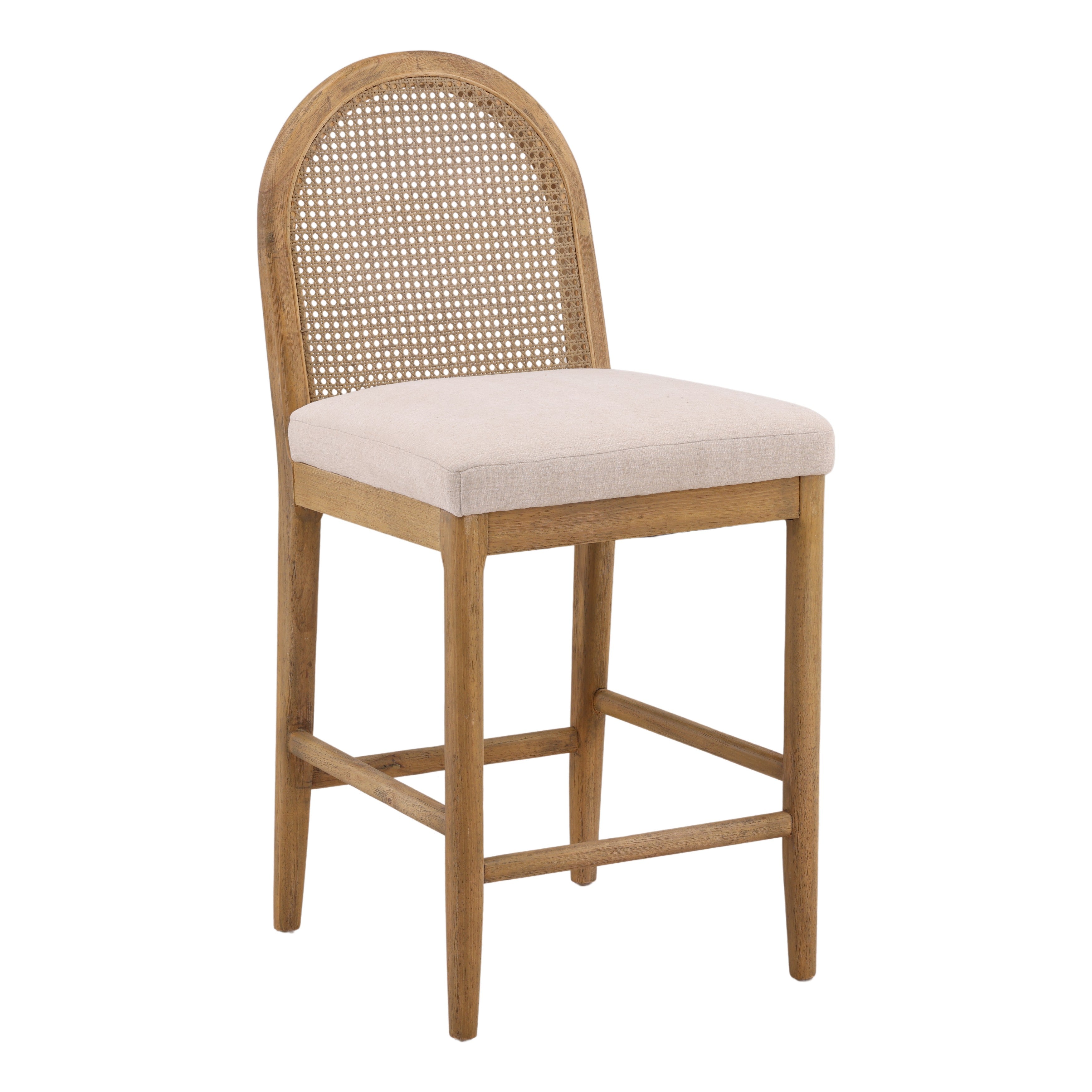Industrial Wood & Metal Armless Counter Stool for Dining Room