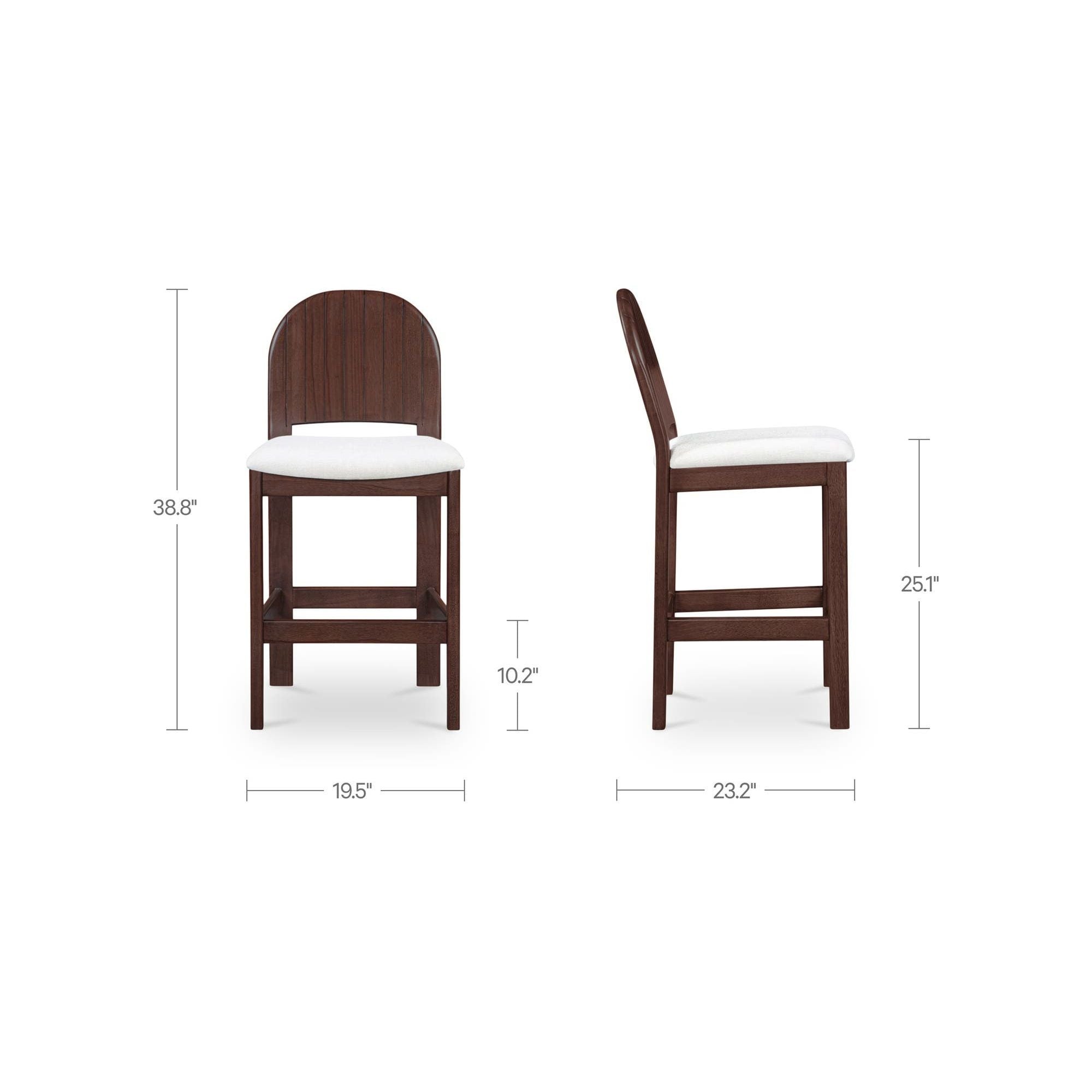 Tabouret de comptoir sans bras en bois rembourré moderne avec coussin pour salle à manger