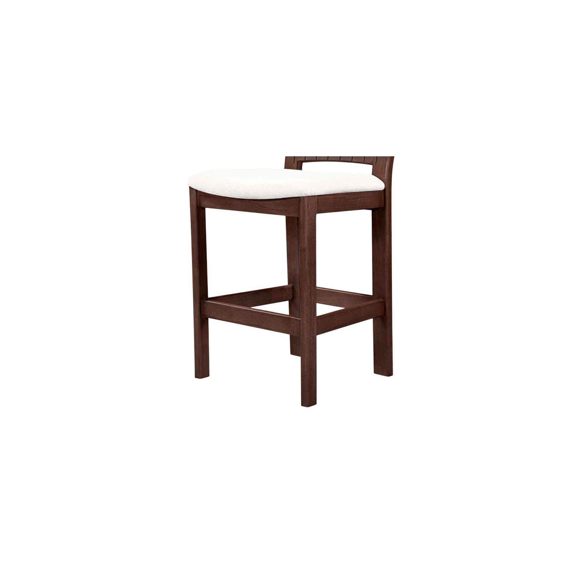 Tabouret de comptoir sans bras en bois rembourré moderne avec coussin pour salle à manger