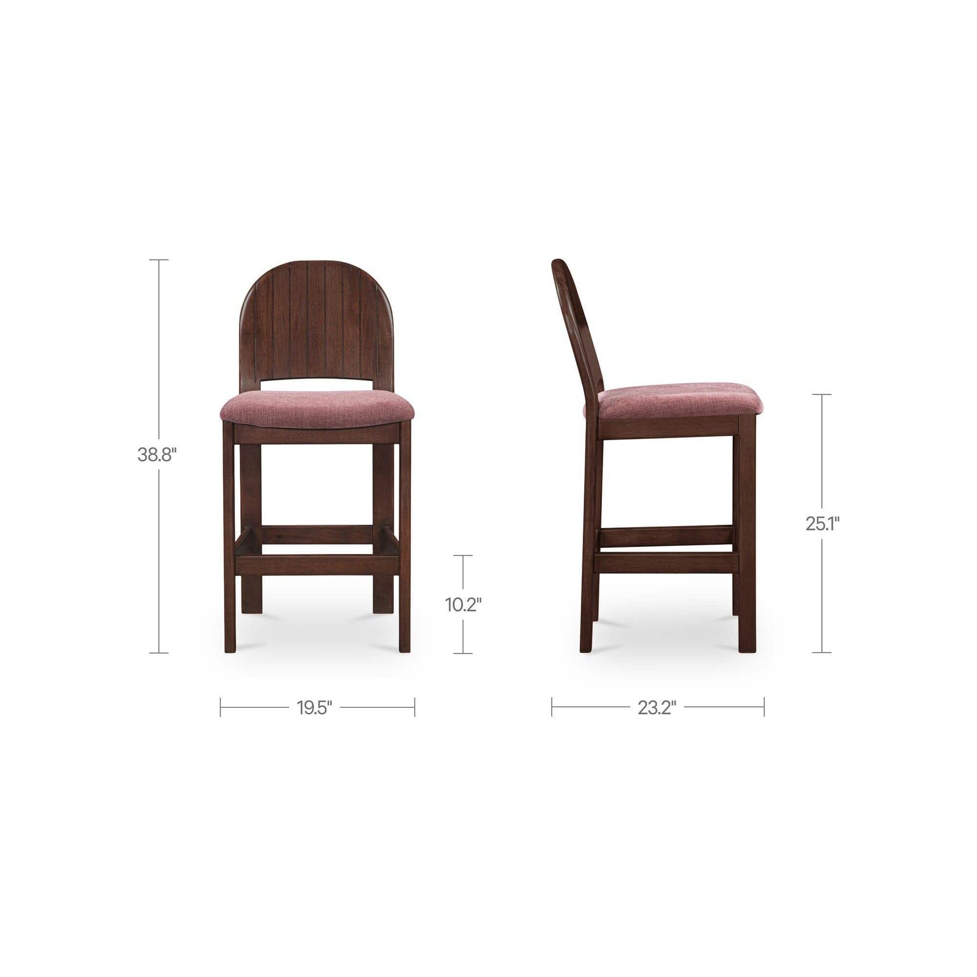 Tabouret de comptoir sans bras en bois rembourré moderne avec coussin pour salle à manger