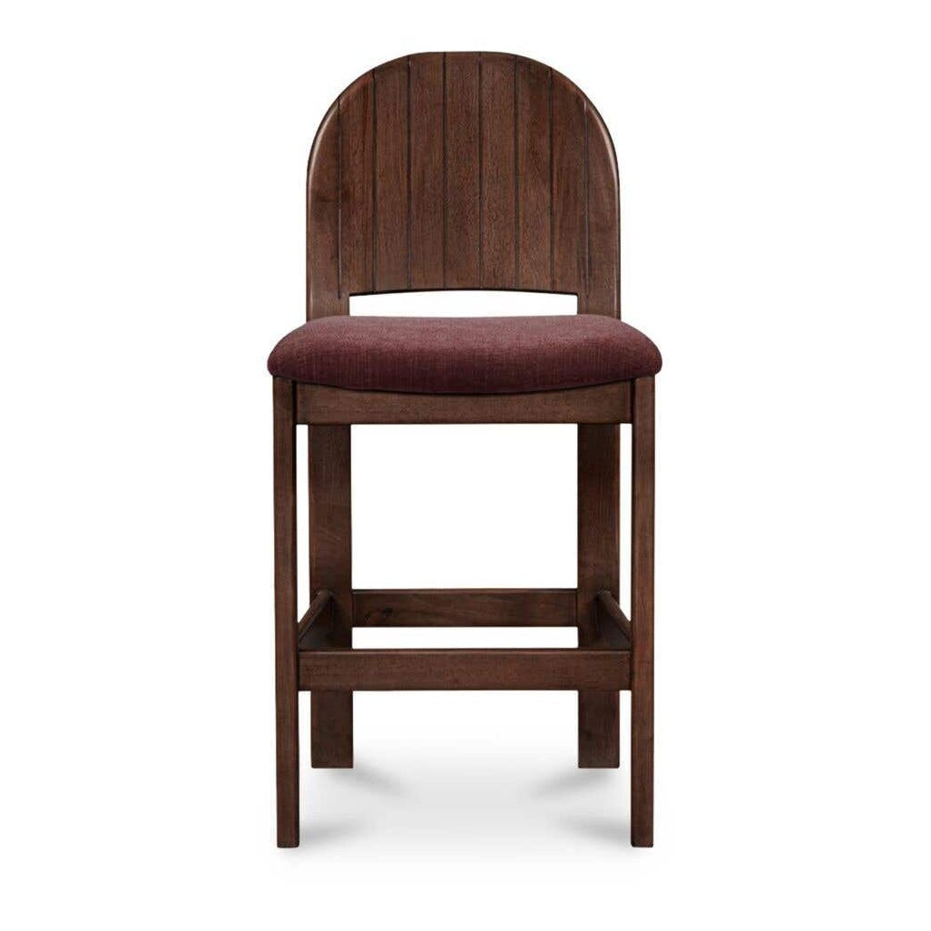 Modern Upholstered Wood Armless Counter Stool with Cushion for Dining Room