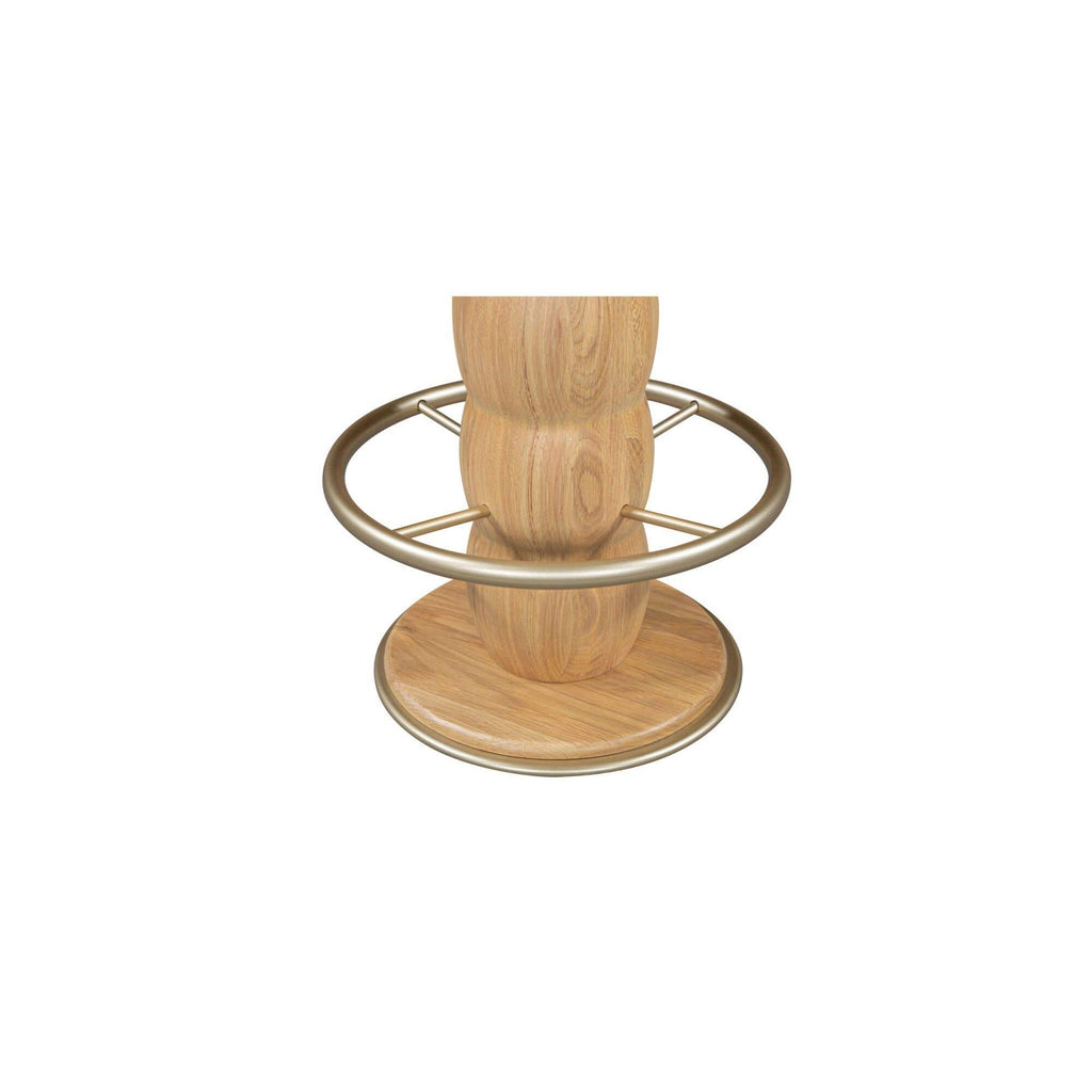 Modern Upholstered Wood Swivel Counter Stool with Metal Base for Dining Room
