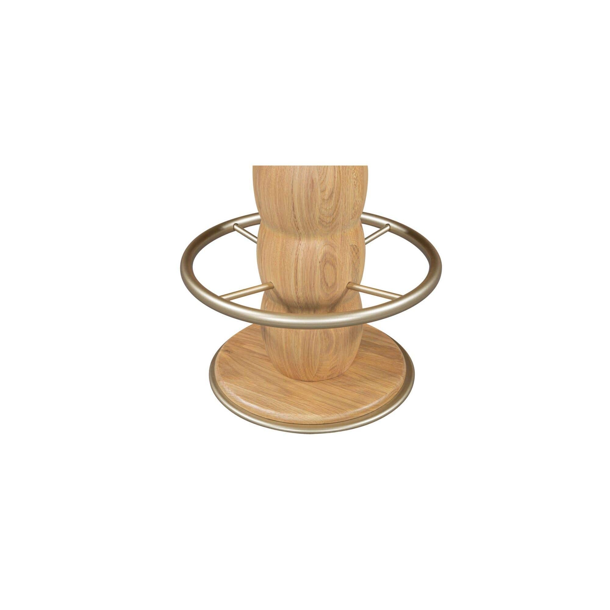Modern Upholstered Wood Swivel Counter Stool with Metal Base for Dining Room