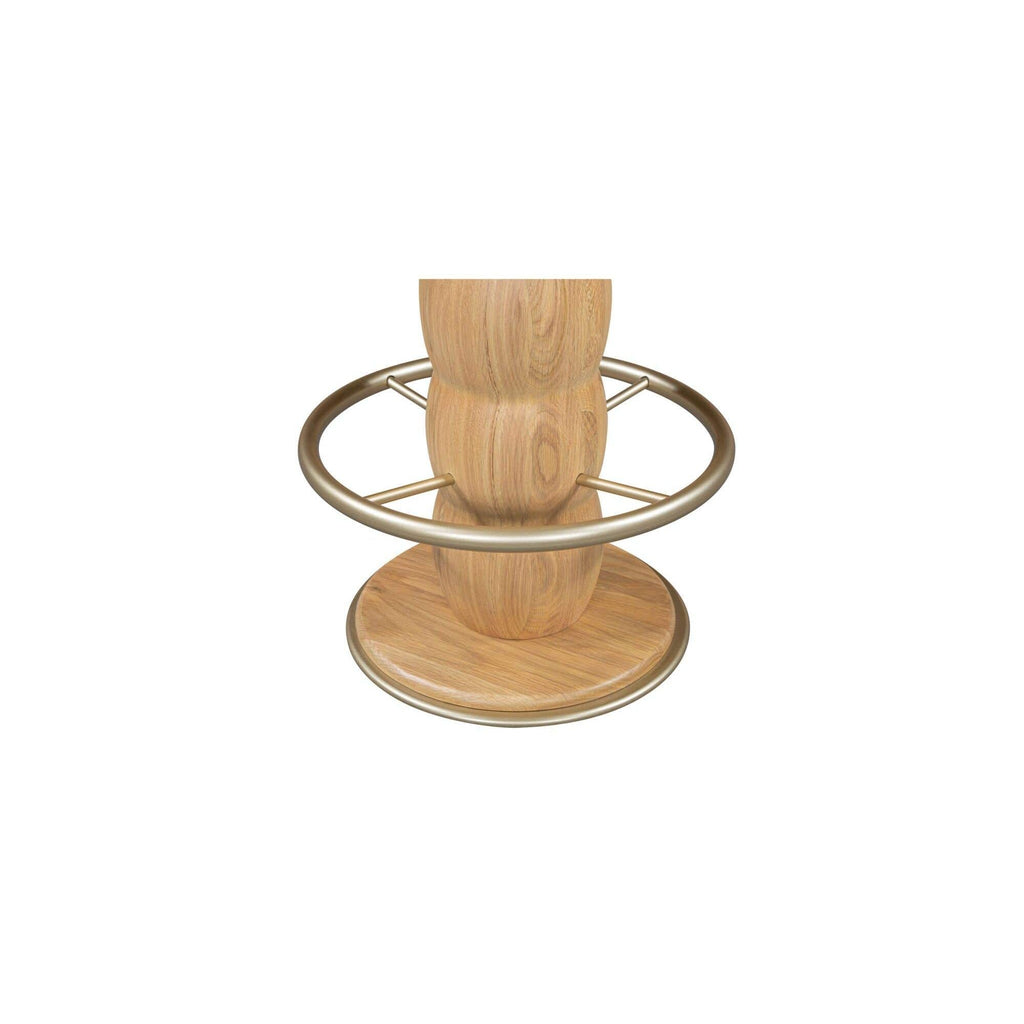 Modern Upholstered Wood Swivel Counter Stool with Metal Base for Dining Room
