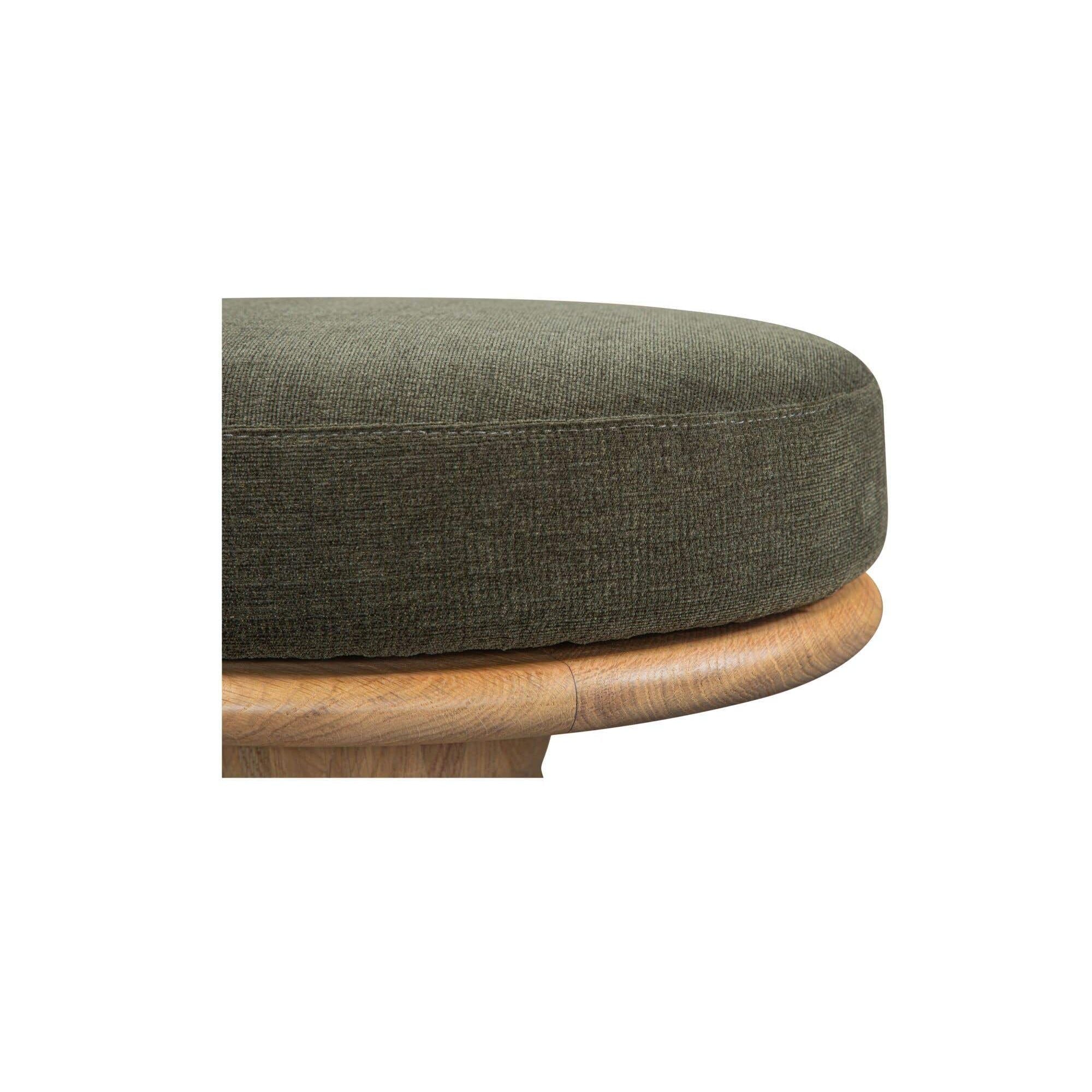 Modern Upholstered Wood Swivel Counter Stool with Metal Base for Dining Room