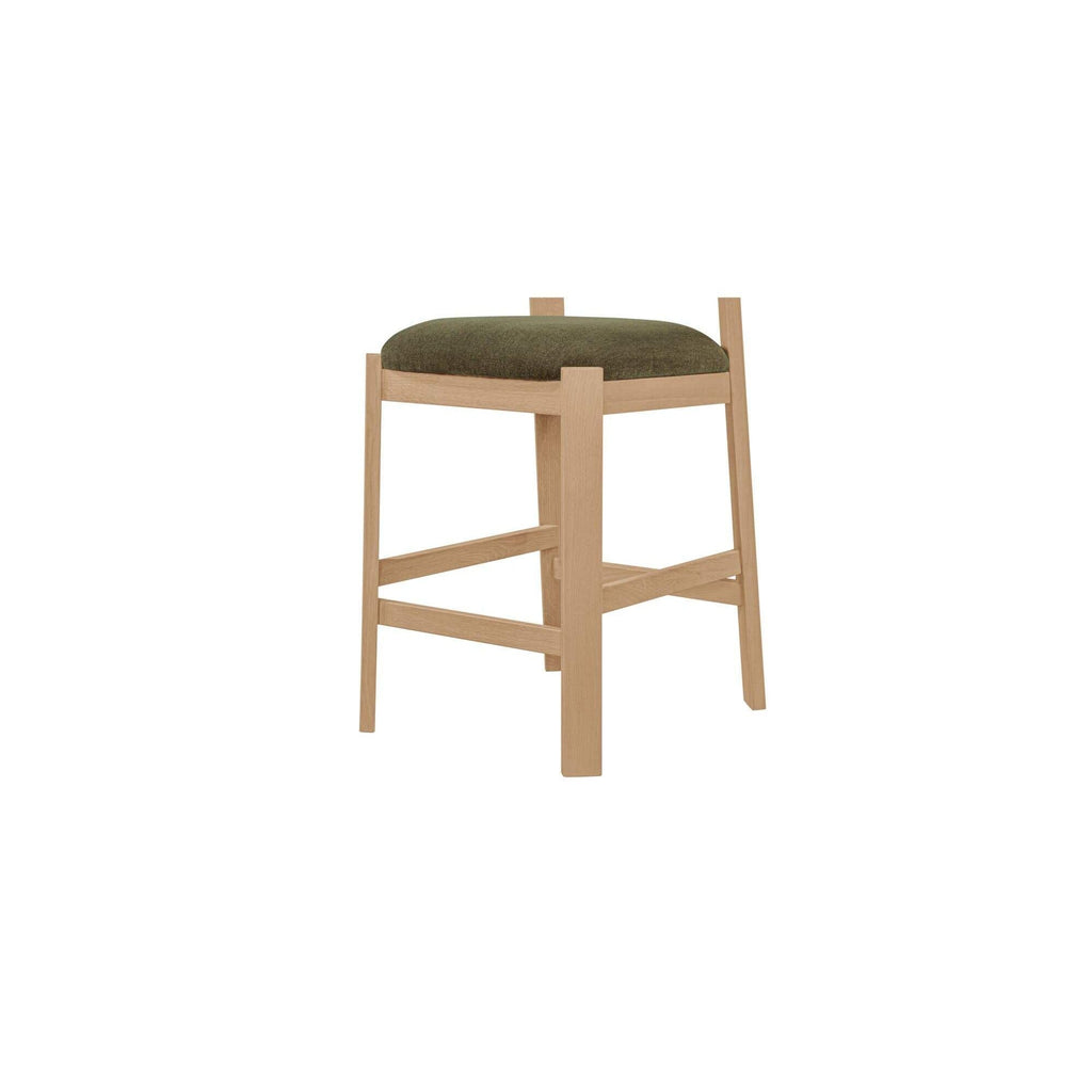Tabouret de comptoir moderne en bois capitonné avec coussin d'assise pour salle à manger