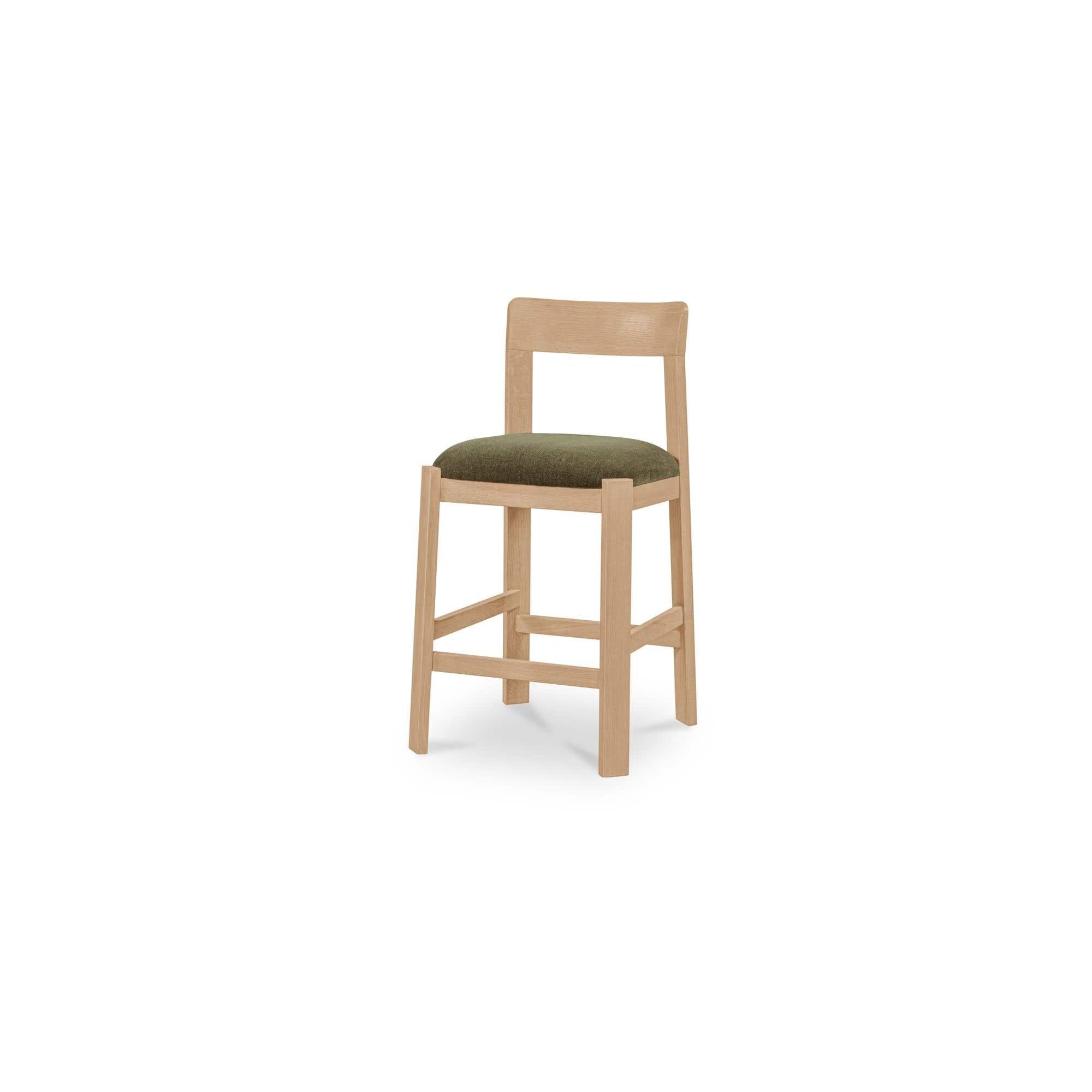 Tabouret de comptoir moderne en bois capitonné avec coussin d'assise pour salle à manger