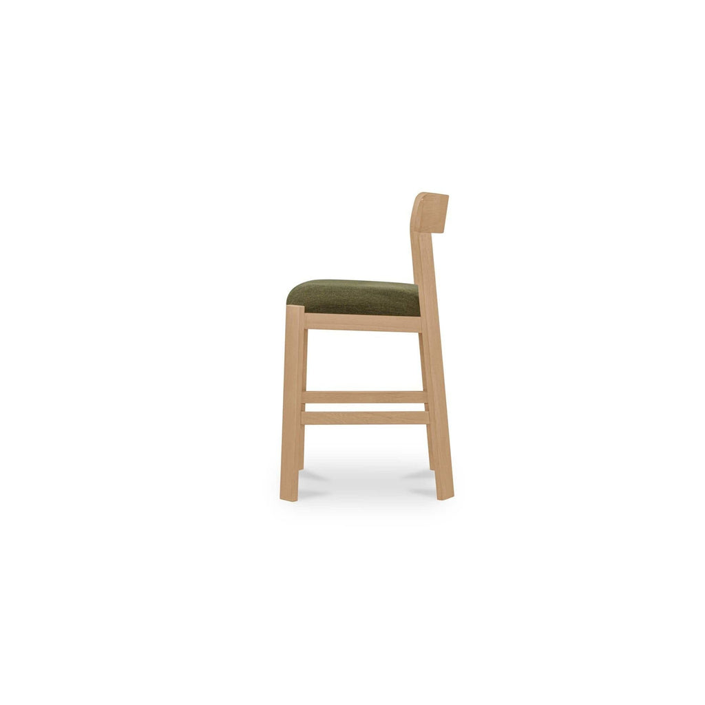 Tabouret de comptoir moderne en bois capitonné avec coussin d'assise pour salle à manger