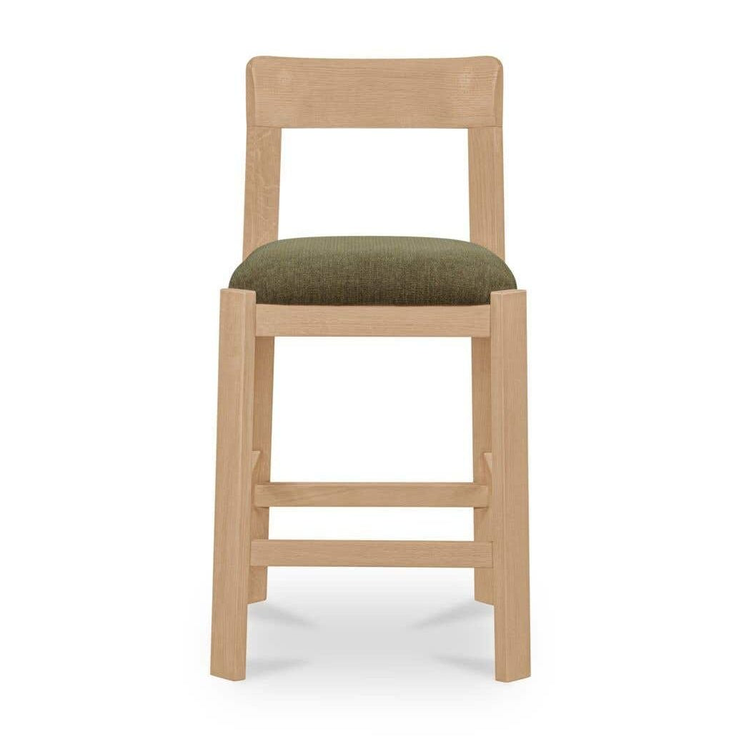 Modern Upholstered Wood Counter Stool with Cushion Seat for Dining Room