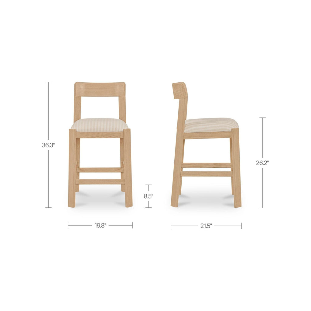 Tabouret de comptoir moderne en bois capitonné avec coussin d'assise pour salle à manger