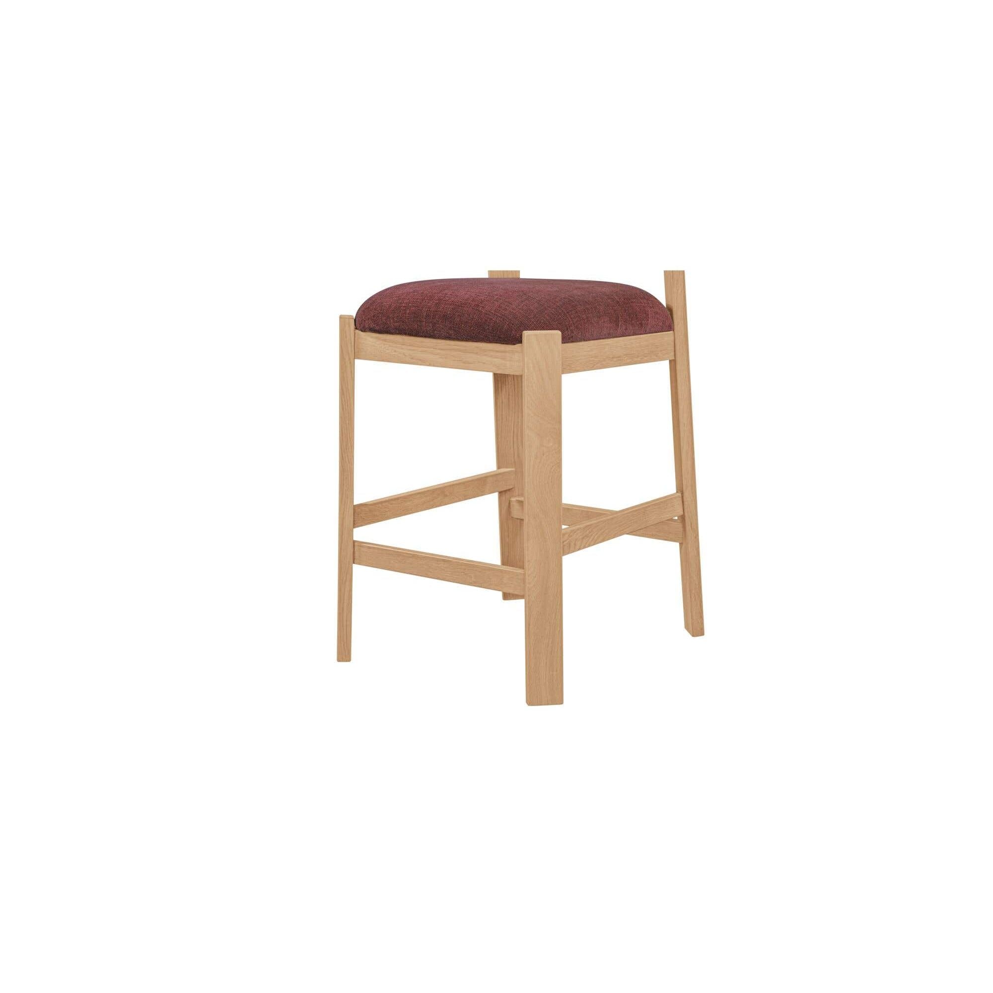 Tabouret de comptoir moderne en bois capitonné avec coussin d'assise pour salle à manger