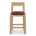 Tabouret de comptoir moderne en bois capitonné avec coussin d'assise pour salle à manger