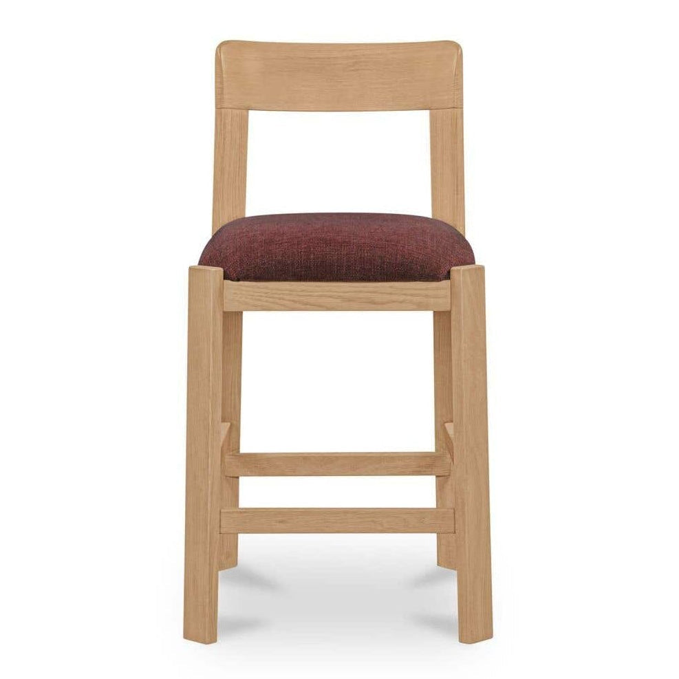 Modern Upholstered Wood Counter Stool with Cushion Seat for Dining Room