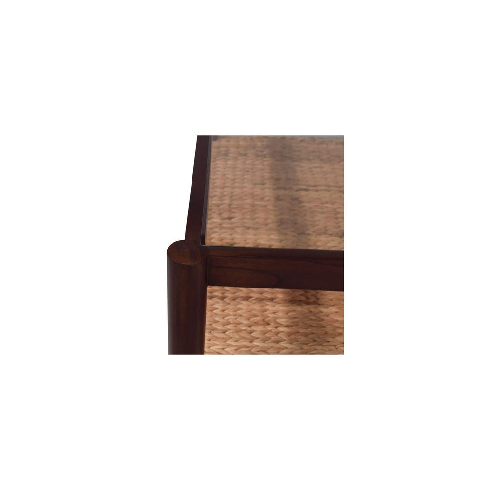 Table basse en bois et métal de style campagnard avec étagère à lattes pour salon