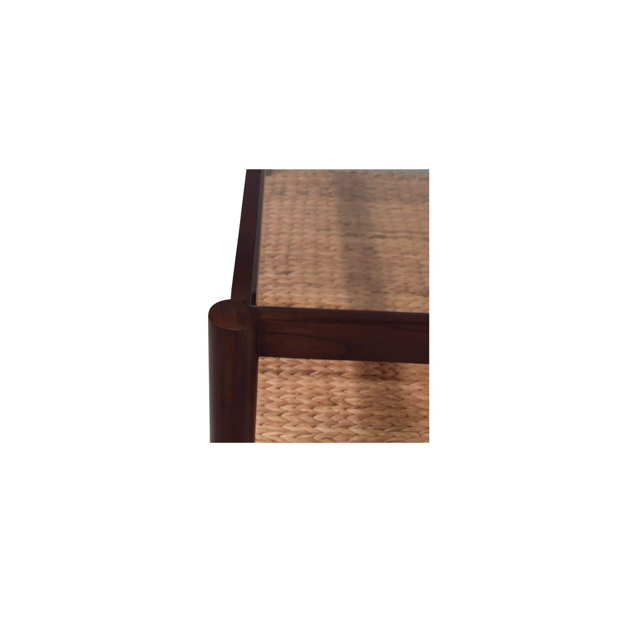 Table basse en bois et métal de style campagnard avec étagère à lattes pour salon