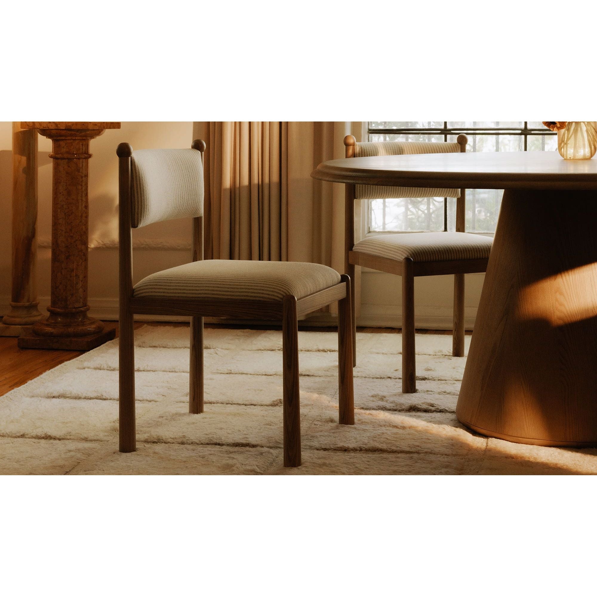Natural Solid Wood Dining Table with Organic Edge for Dining Room