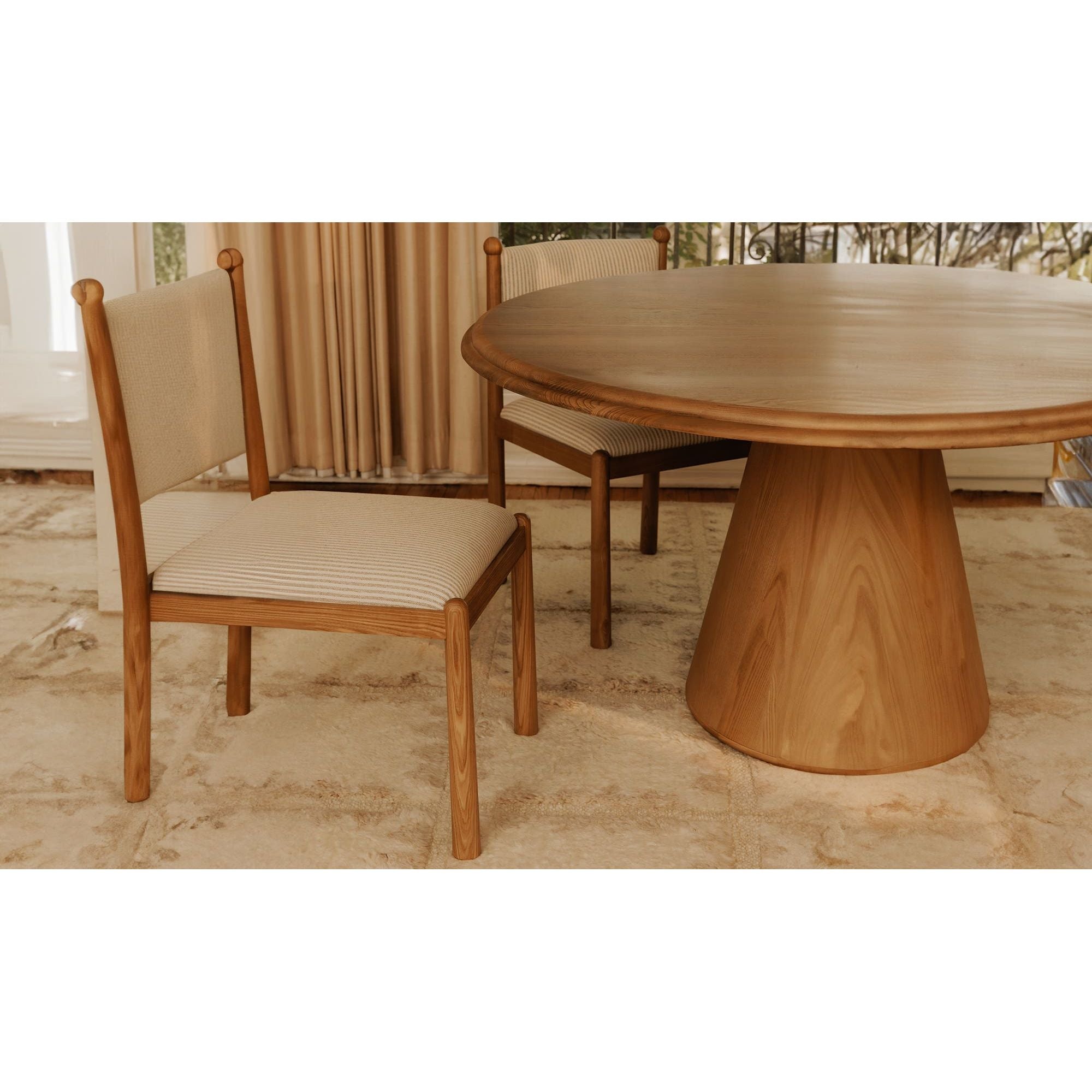 Natural Solid Wood Dining Table with Organic Edge for Dining Room