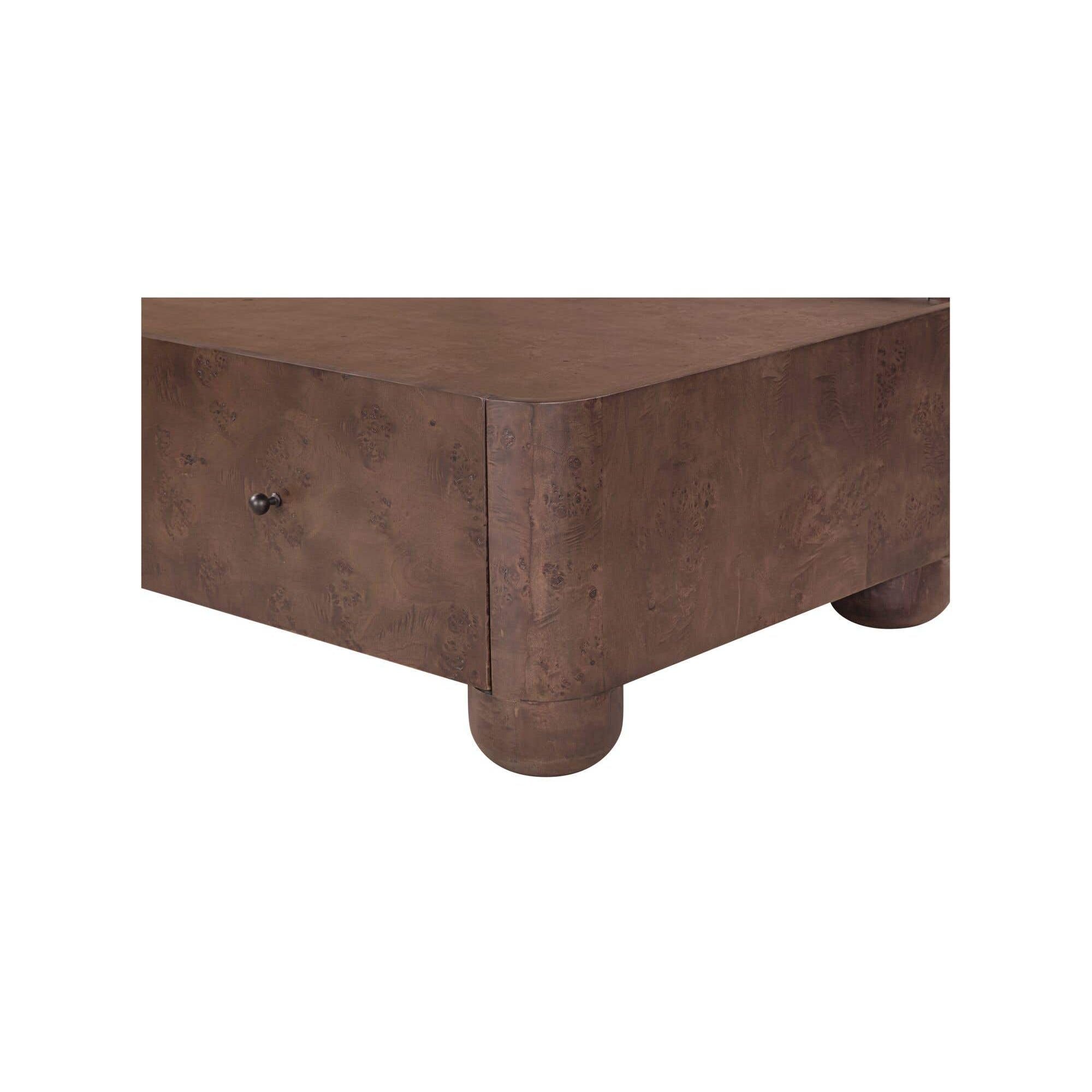 Table basse moderne en bois et métal avec étagère inférieure pour salon