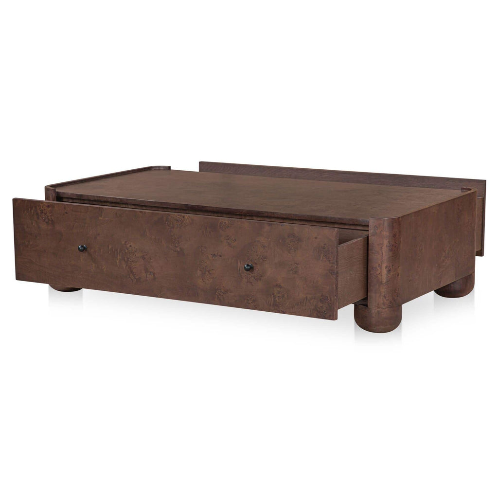 Table basse moderne en bois et métal avec étagère inférieure pour salon
