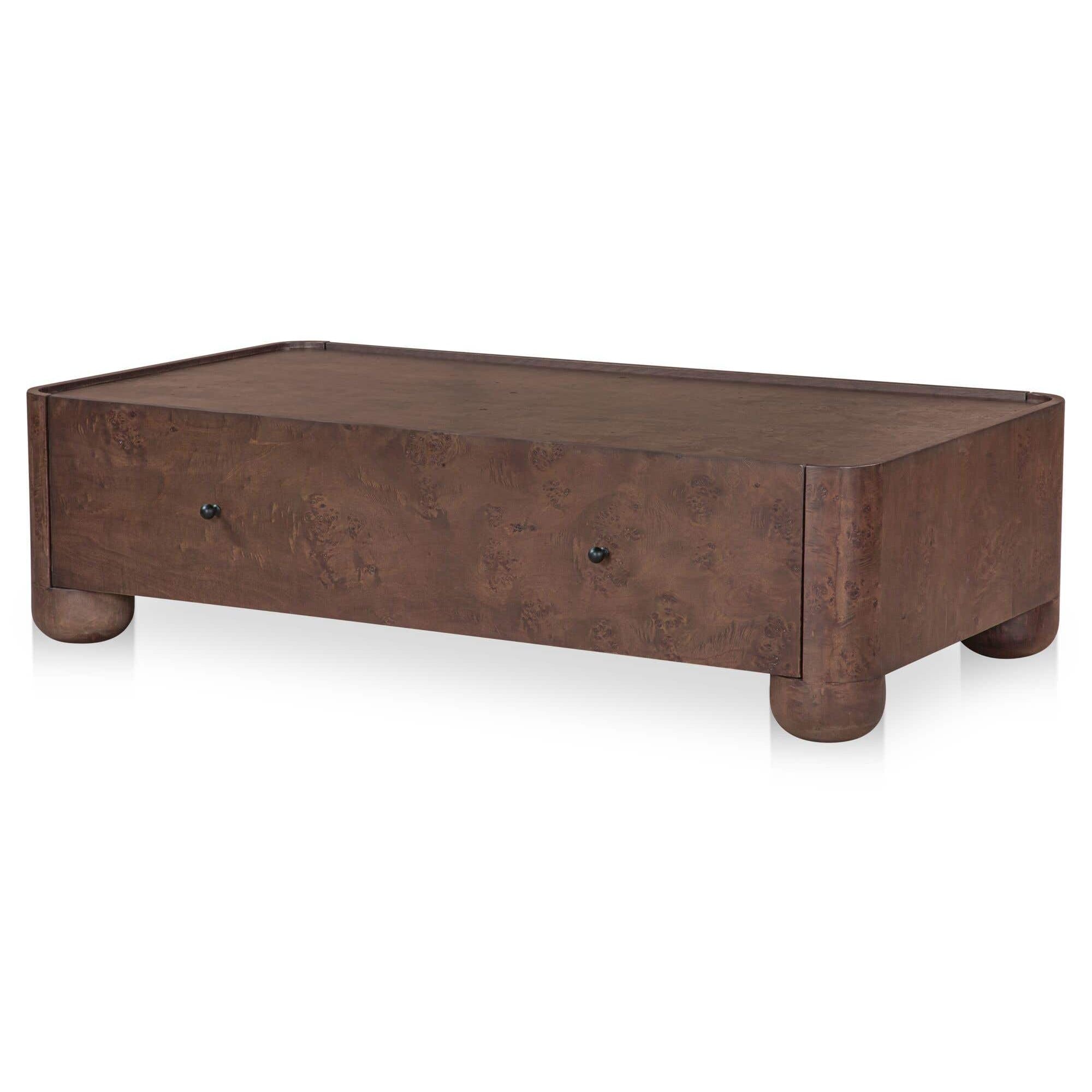 Table basse moderne en bois et métal avec étagère inférieure pour salon