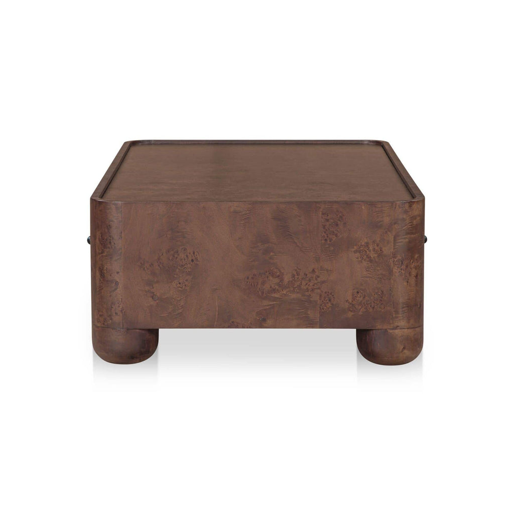 Table basse moderne en bois et métal avec étagère inférieure pour salon