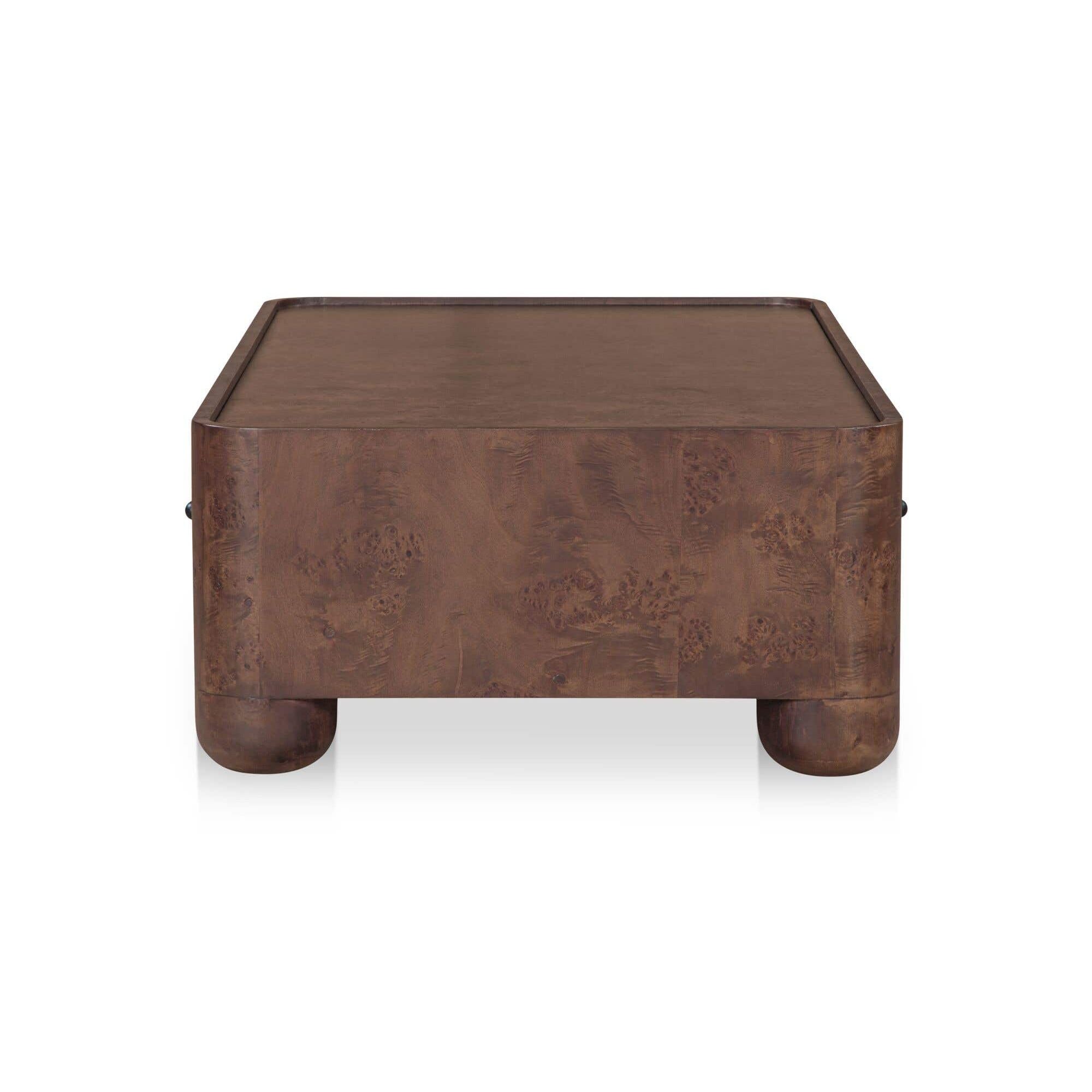 Table basse moderne en bois et métal avec étagère inférieure pour salon