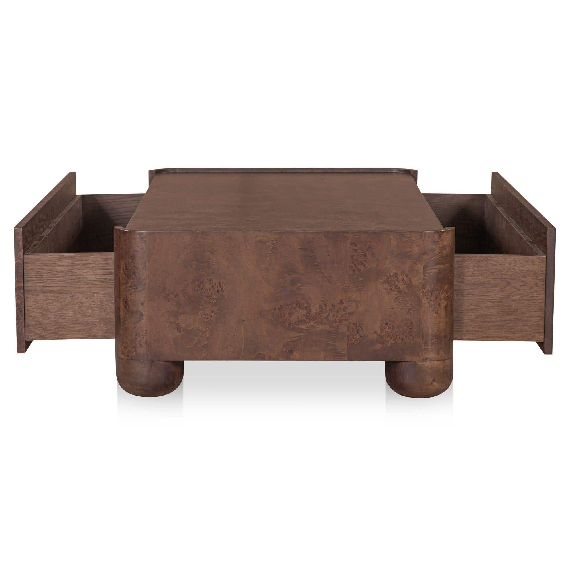 Table basse moderne en bois et métal avec étagère inférieure pour salon